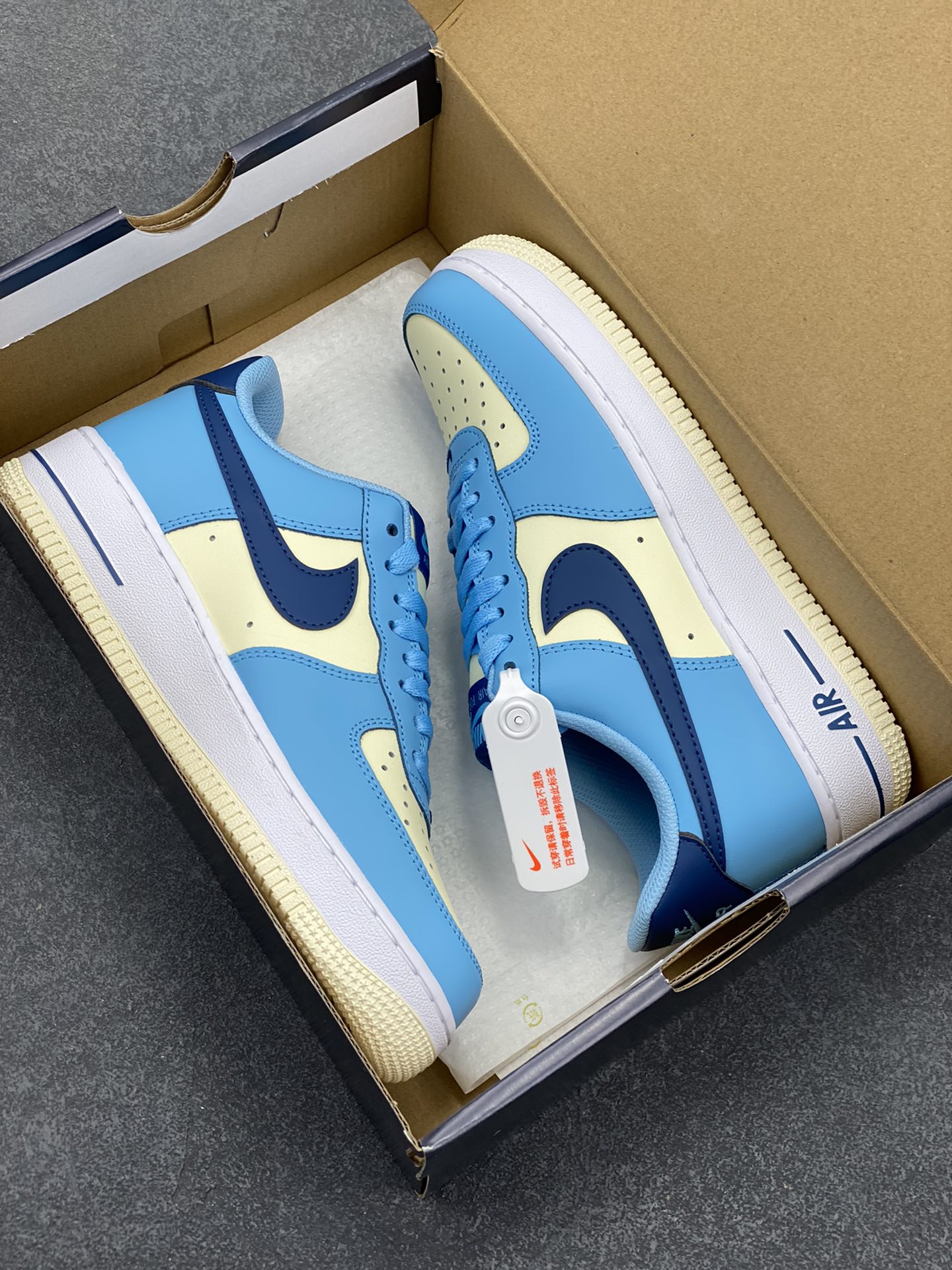 图片[9]-Nk Air Force 1\’07 Low 米蓝 空军一号低帮休闲板鞋 原楦头原纸板 打造纯正空军版型#专注外贸渠道 全掌内置蜂窝气垫 #原盒配件 原厂中底钢印、拉帮完美 货号：HF4837-407 尺码：35.5 36 36.5 37.5 38 38.5 39 40 40.5 41 42 42.5 43 44 44.5 45-选品中心