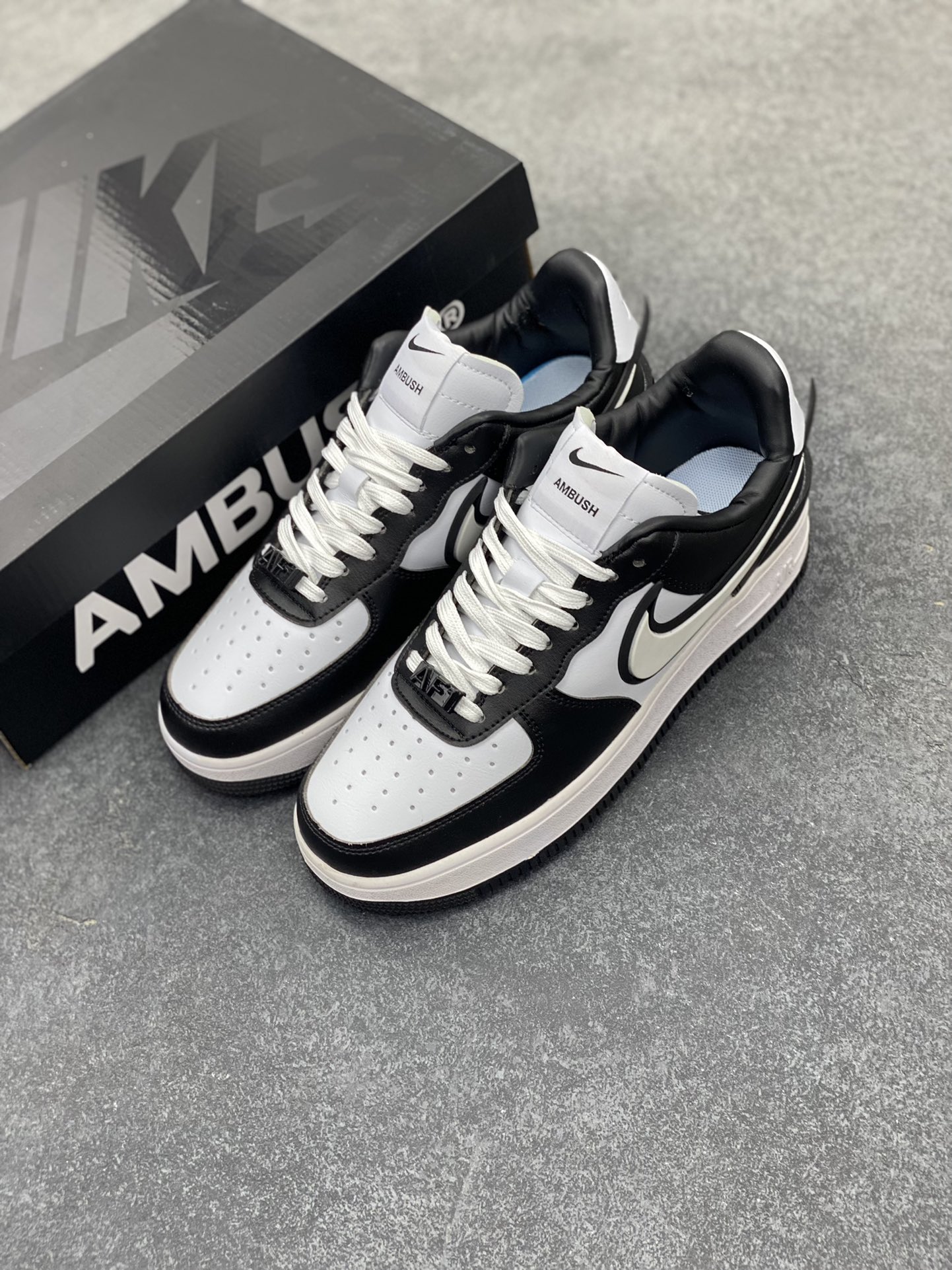 图片[8]-Nike Air Force 1 Low AMBUSH联名 原楦头原纸板 打造纯正空军版型 专注外贸渠道 全掌内置蜂窝气垫 原盒配件 原厂中底钢印、拉帮完美 货号：DV3464-010 尺码：36 36.5 37.5 38 38.5 39 40 40.5 41 42 42.5 43 44 44.5 45-选品中心