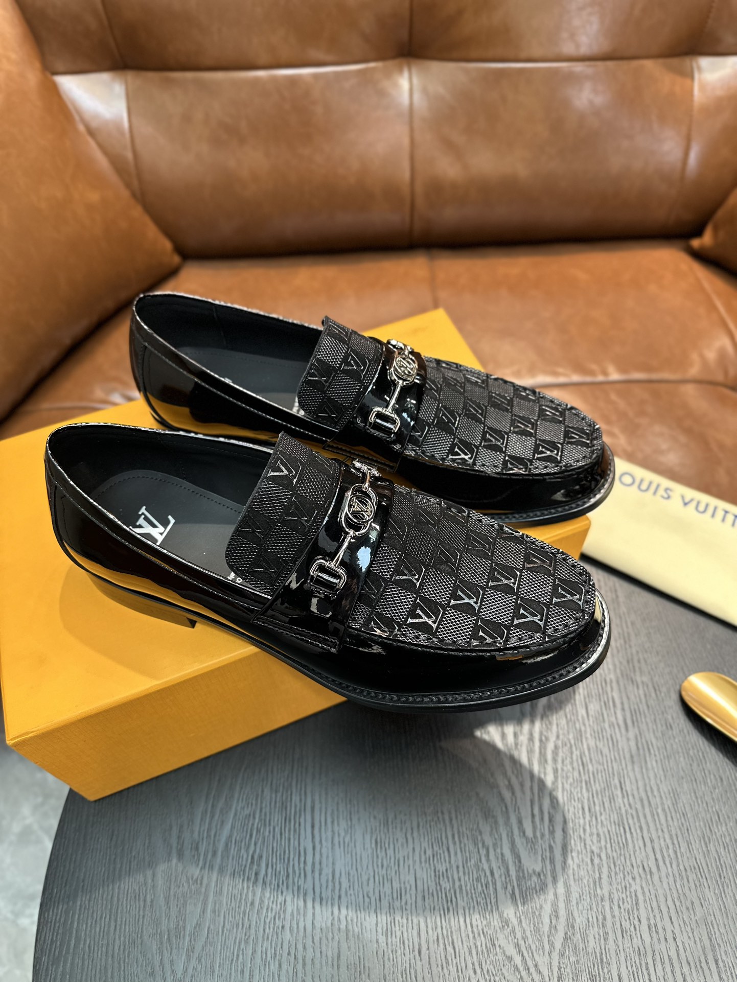 Louis Vuitton Black Leather Loafers for Men, Breathable and Anti-Slip 5 i1743585797 1960 3