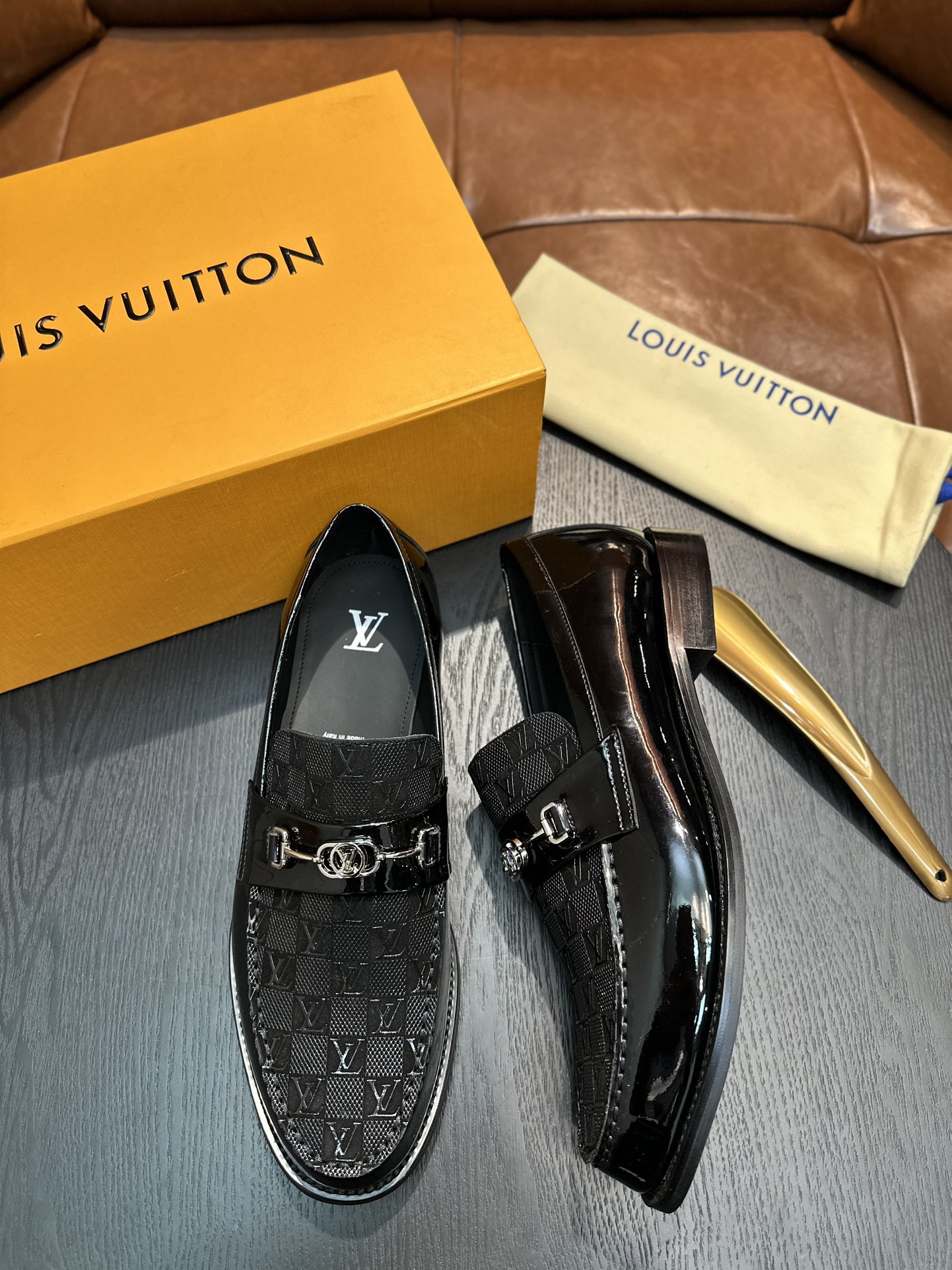 Louis Vuitton Black Leather Loafers for Men, Breathable and Anti-Slip 3 i1743585797 378 1