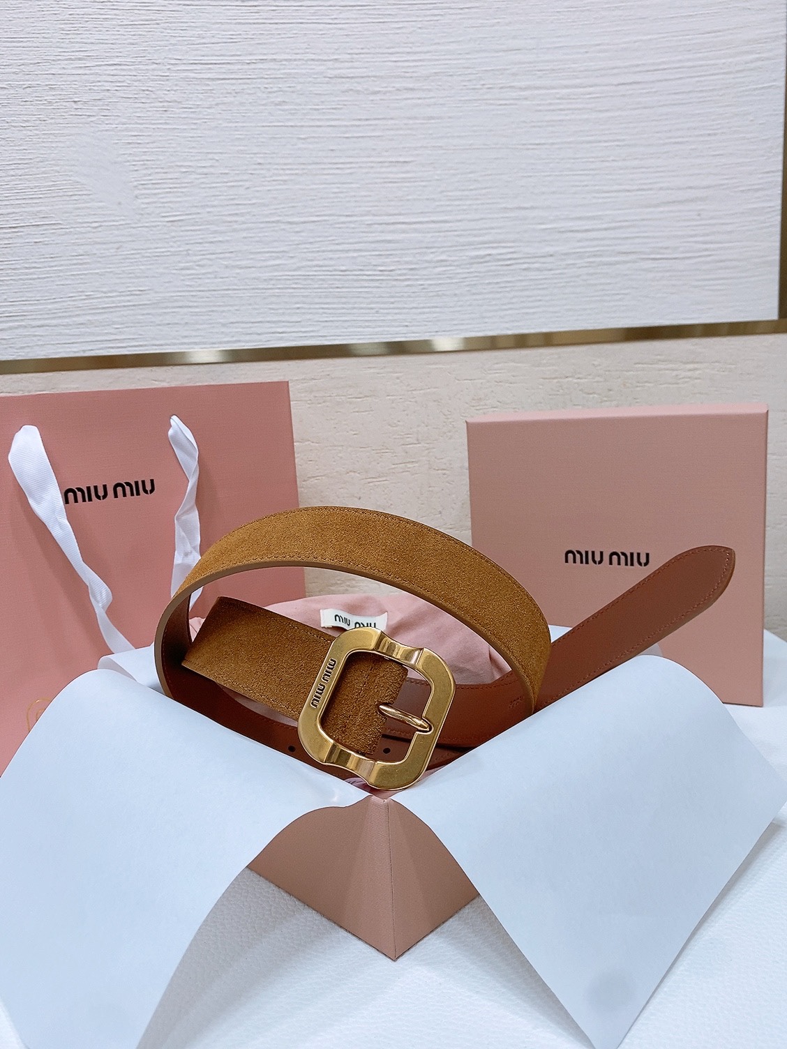 [Miu Miu Belts]MiuMiu Miao MiaoThis leather belt is ideal for a chic look E