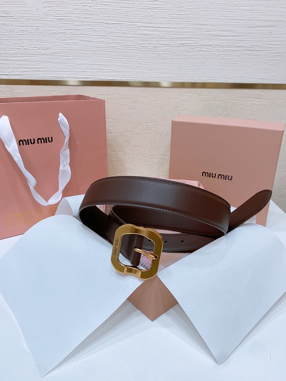 [Miu Miu Belts]MiuMiu Miao MiaoThis leather belt is ideal for a chic look E