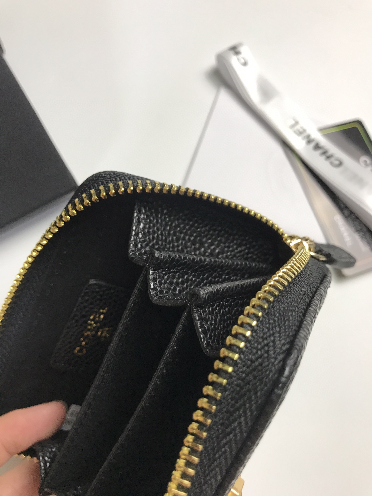 Chanel香奈儿 魚子酱牛皮カードケース 高品質仕立て