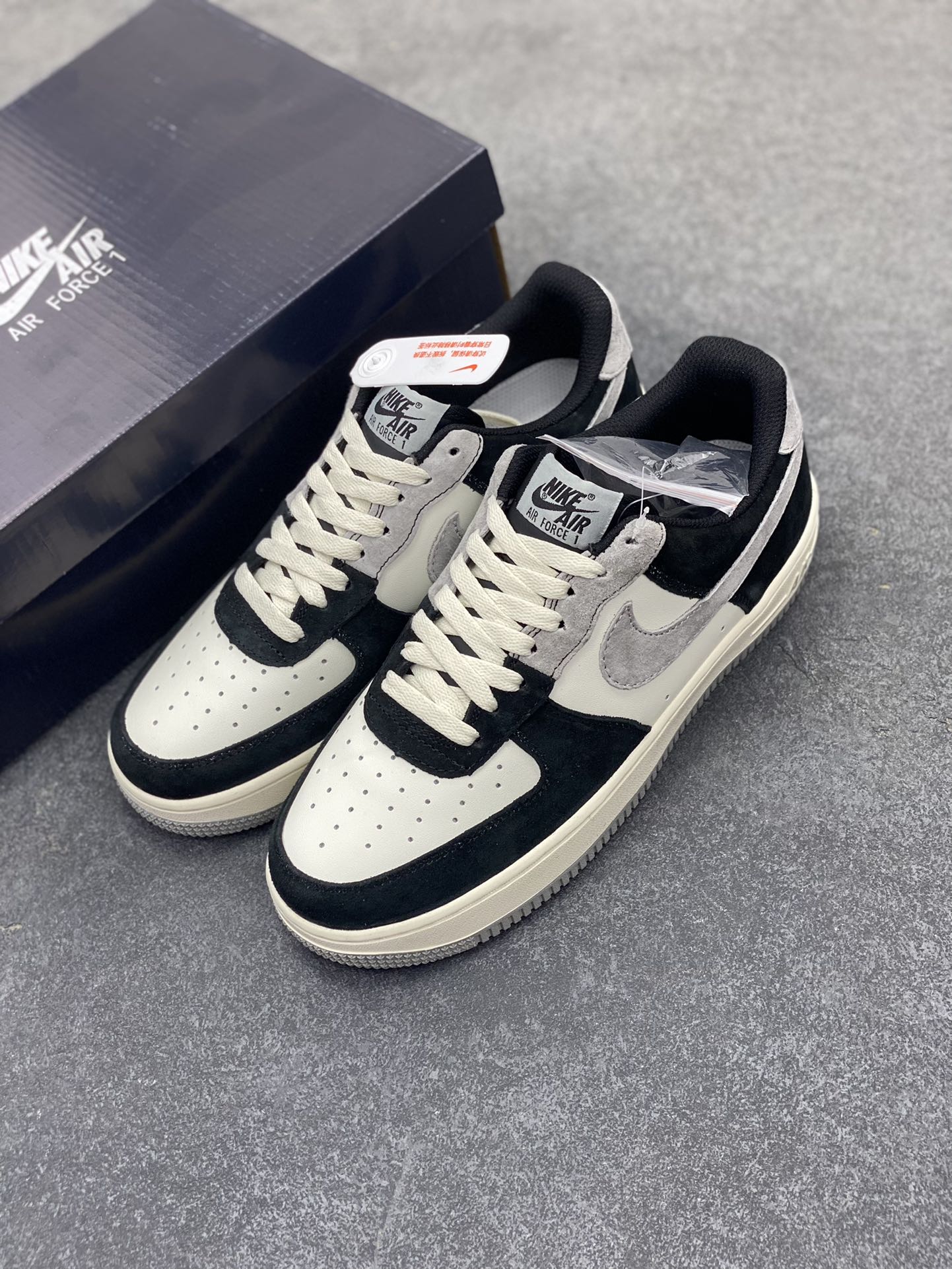 图片[8]-福利特价  Nike Air Force 1 Low ’07 灰黑 麂皮空军一号低帮休闲板鞋 原厂麂皮 原楦原纸板 纯正版型 正品NFC感应芯片 高清洁度 内置全掌气垫 货号：AV0383-233 尺码：36 36.5 37.5 38 38.5 39 40 40.5 41 42 42.5 43 44 44.5 45-选品中心