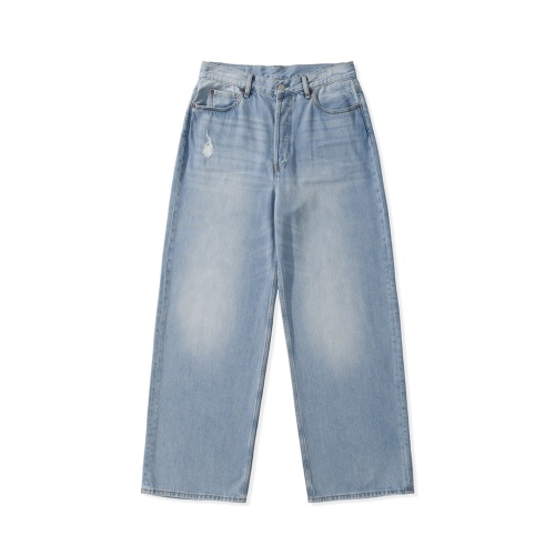 AC1981M Blue Denim Jeans - High-Waisted, Wide Leg, Vintage Wash, Relaxed Fit 1 AC1981M Blue Denim Jeans - High-Waisted, Wide Leg, Vintage Wash, Relaxed Fit