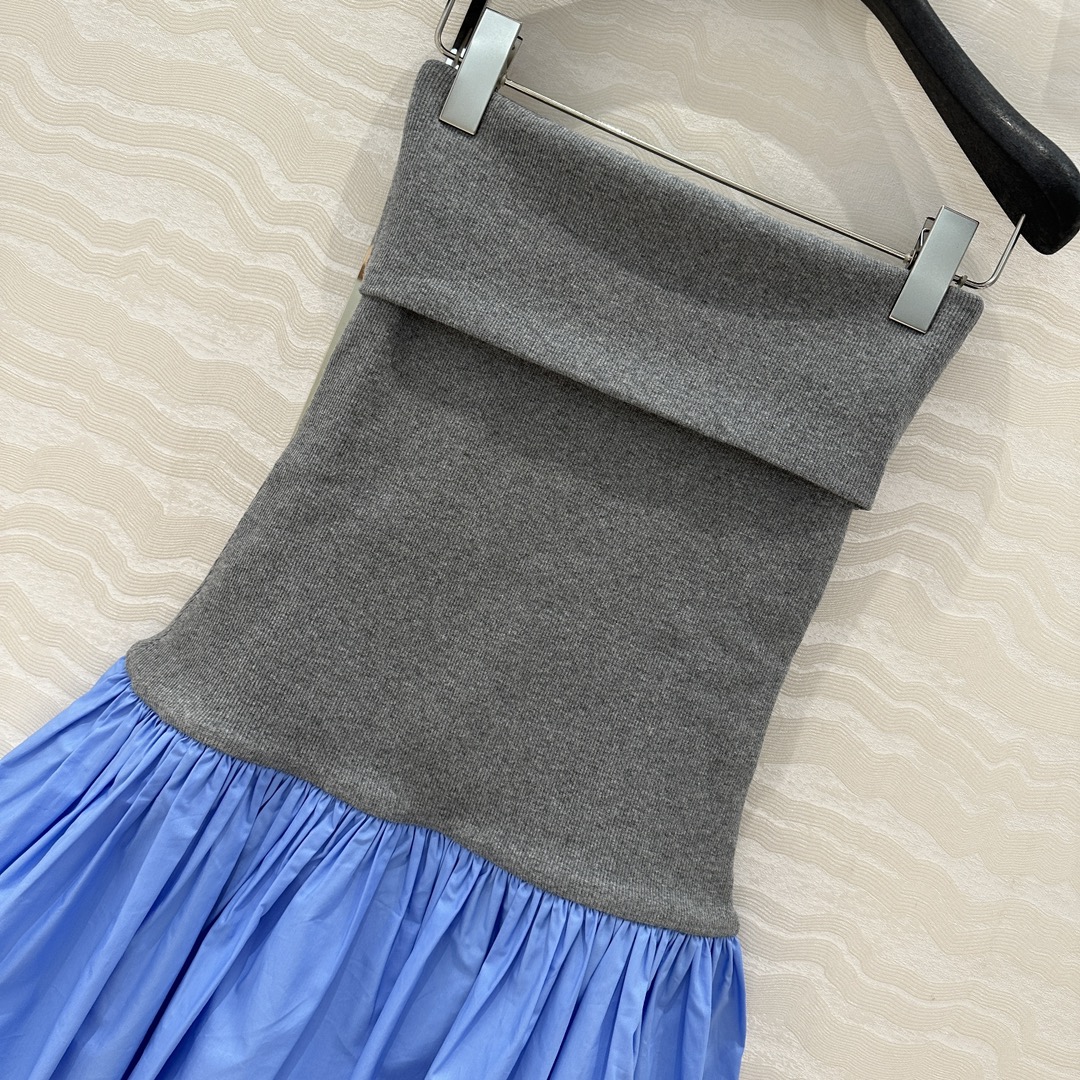 独家首发💕原单品质miu系少女穿搭！叠搭神器抹胸连衣裙！学院风罗纹拼接设计压褶超短半裙！进口高密纯棉罗纹