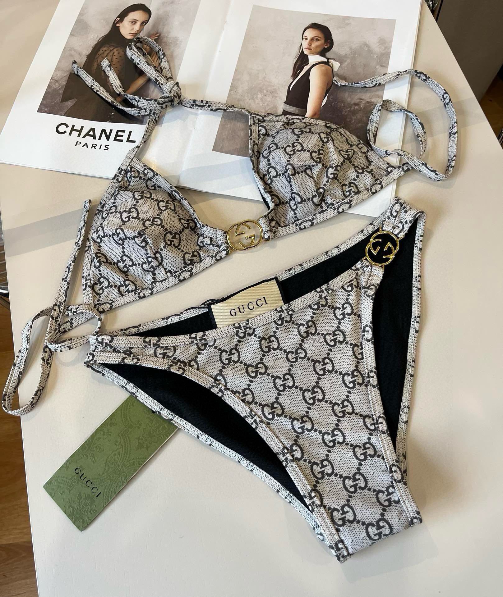 。

Gucci古奇比基尼👙，分体泳衣，S M L XL