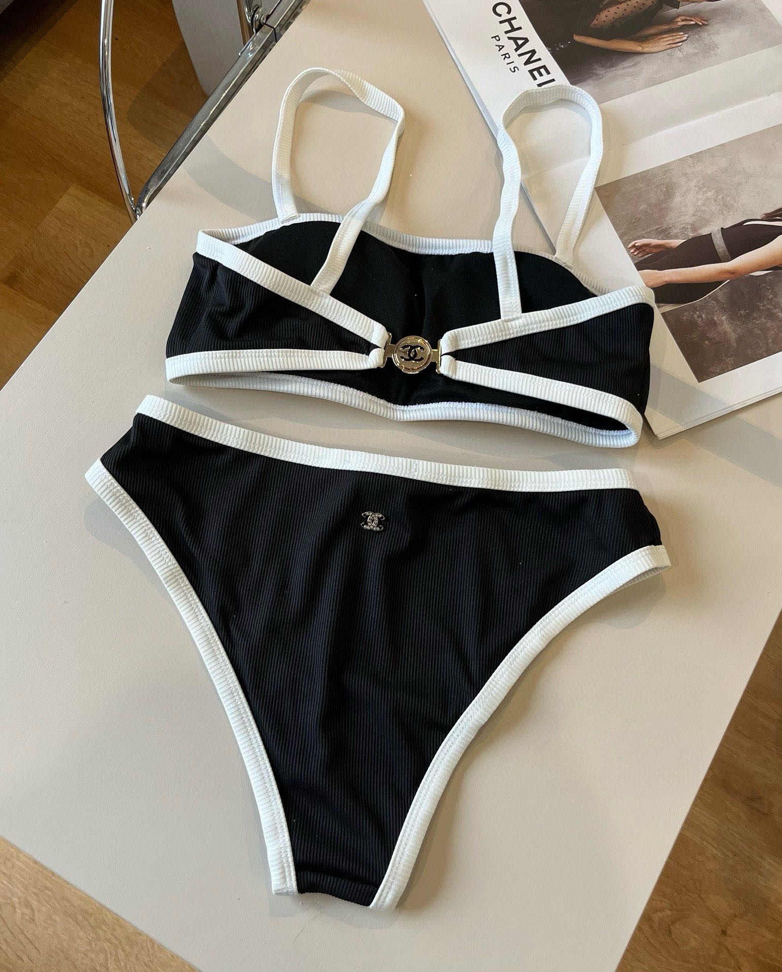 。

Chanel香奈儿中古针织比基尼👙，分体泳衣，S M L XL