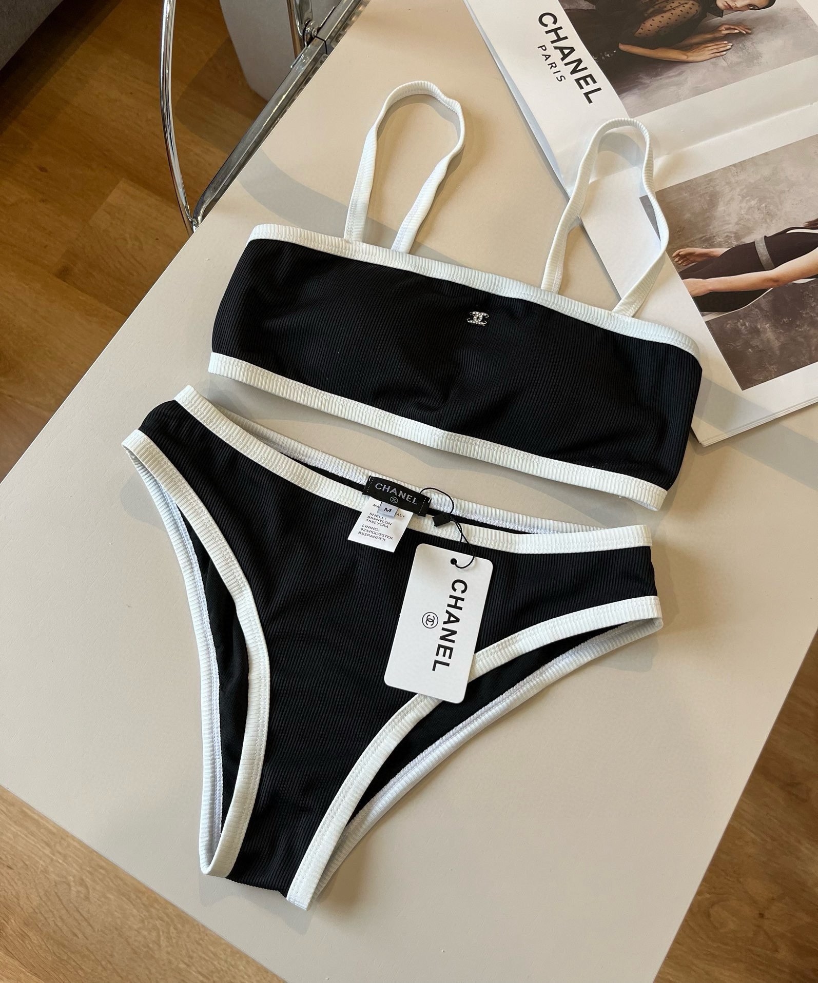 。

Chanel香奈儿中古针织比基尼👙，分体泳衣，S M L XL