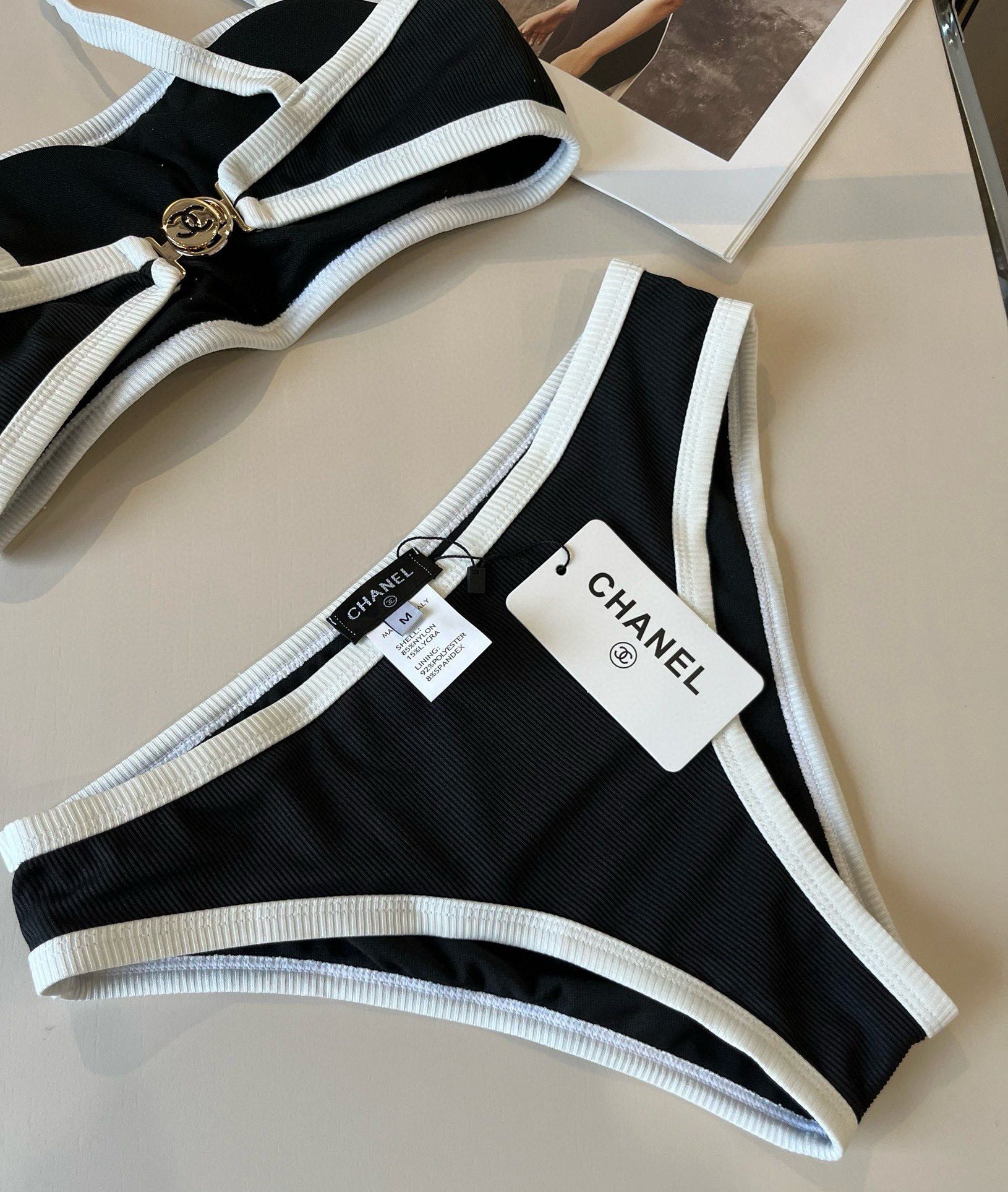 。

Chanel香奈儿中古针织比基尼👙，分体泳衣，S M L XL