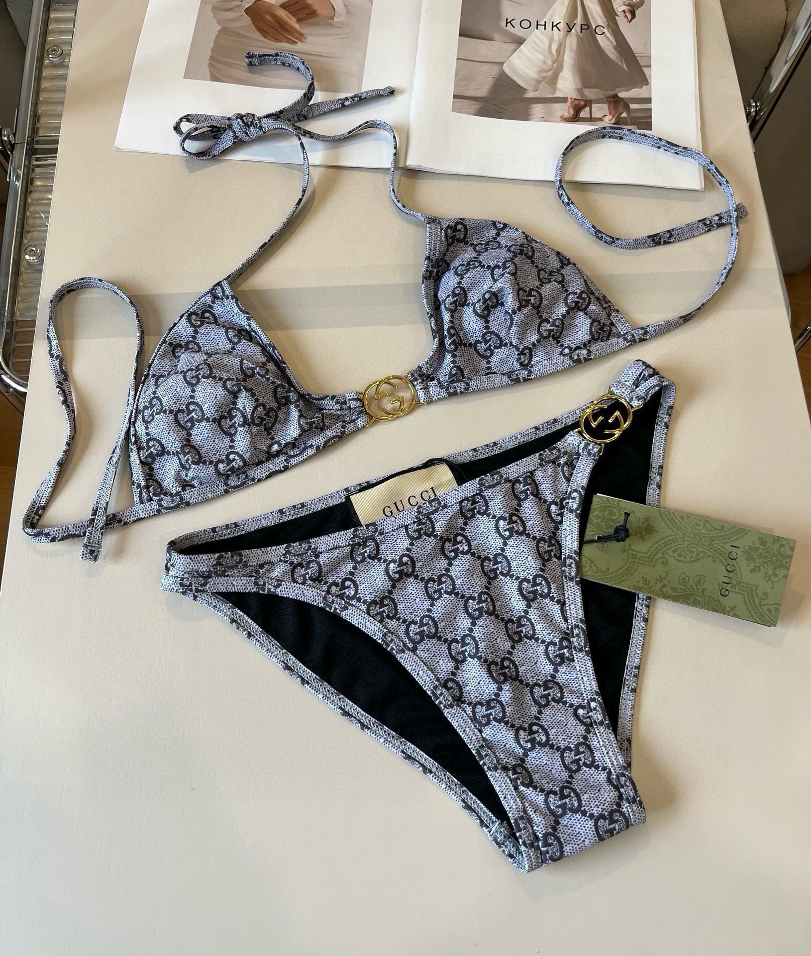 。

Gucci古奇比基尼👙，分体泳衣，S M L XL
