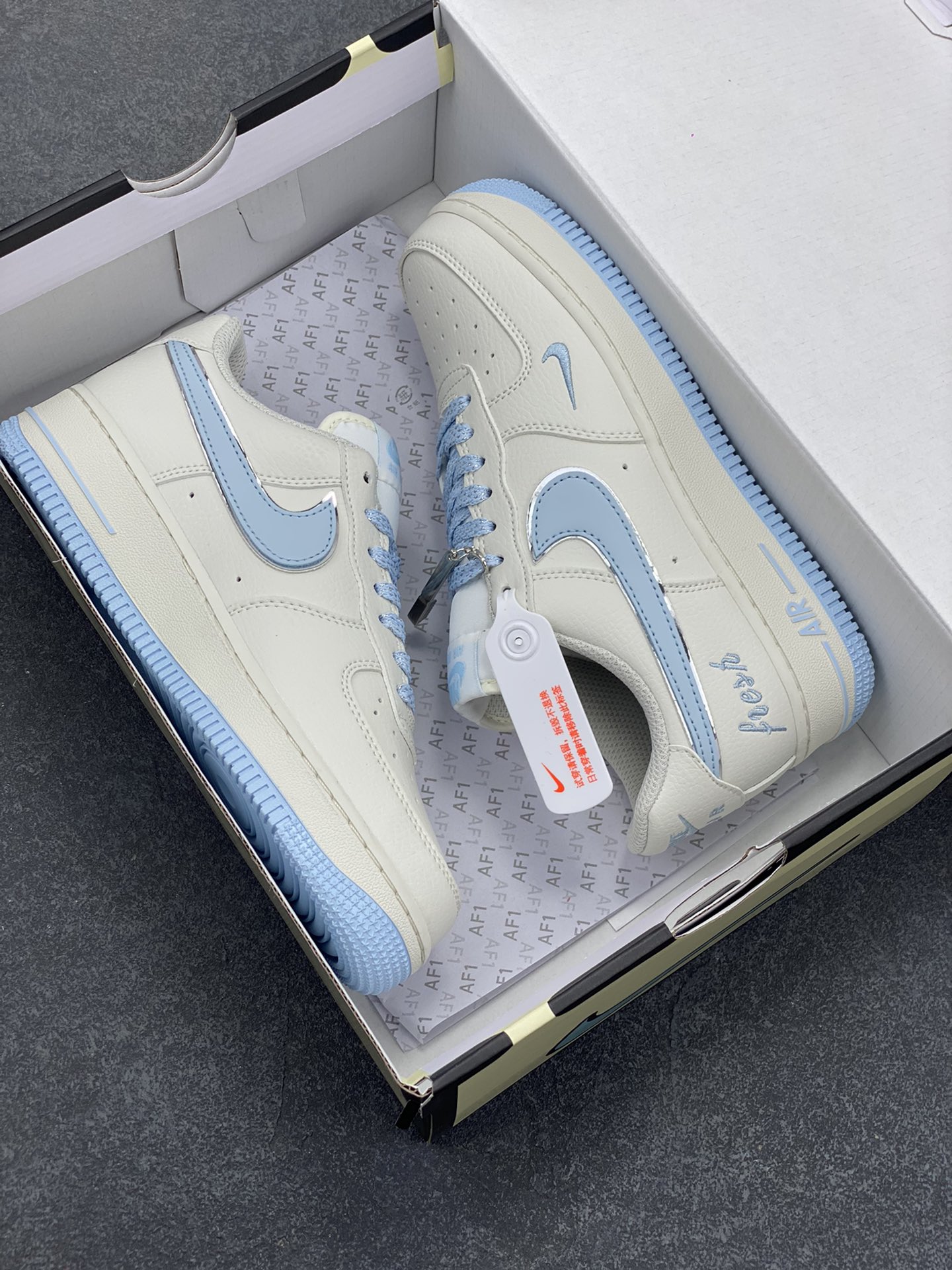 图片[9]-福利特价 Nike Air Force 1 Low \’07 “Keep Fresh”米月兰银 小勾低帮空军一号休闲板鞋 定制皮料 专属鞋盒 原楦原纸板 纯正空军版型 高清洁度 内置全掌气垫 货号：BM1996-099 尺码：36 36.5 37.5 38 38.5 39 40 40.5 41 42 42.5 43 44 44.5 45-选品中心