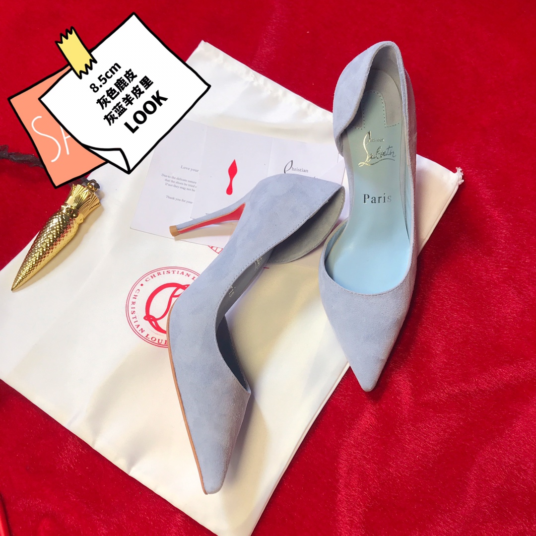 NO:100550,High-end customized 2025 spring and summer classic series!  H8.5Cm, size 34-42. Customized models are not refundable or exchanged. 9039-, gray deer leather, gray sheepskin, official website synchronization Standard European code No:9039- Color:gary/gary Material:veau velours Lining:goat leather Heel height:8.5Cm Sole:leather sole Size:EUR 34-42 (US 4-11):,,christian louboutin,sheepskin19860909高端订制2025春夏精典款系列！ H8.5Cm,尺码34-42码. 订制款不退不换9039-,灰色鹿皮,灰色羊皮里,官网同步 标准欧码 No:9039- Color:gary/gary Material:veau velours Lining:goat leather Heel heigh:8.5Cm Sole:leather sole Size:EUR 34－42（US 4一11) :,,christian louboutin,sheepskin,Women's Shoes