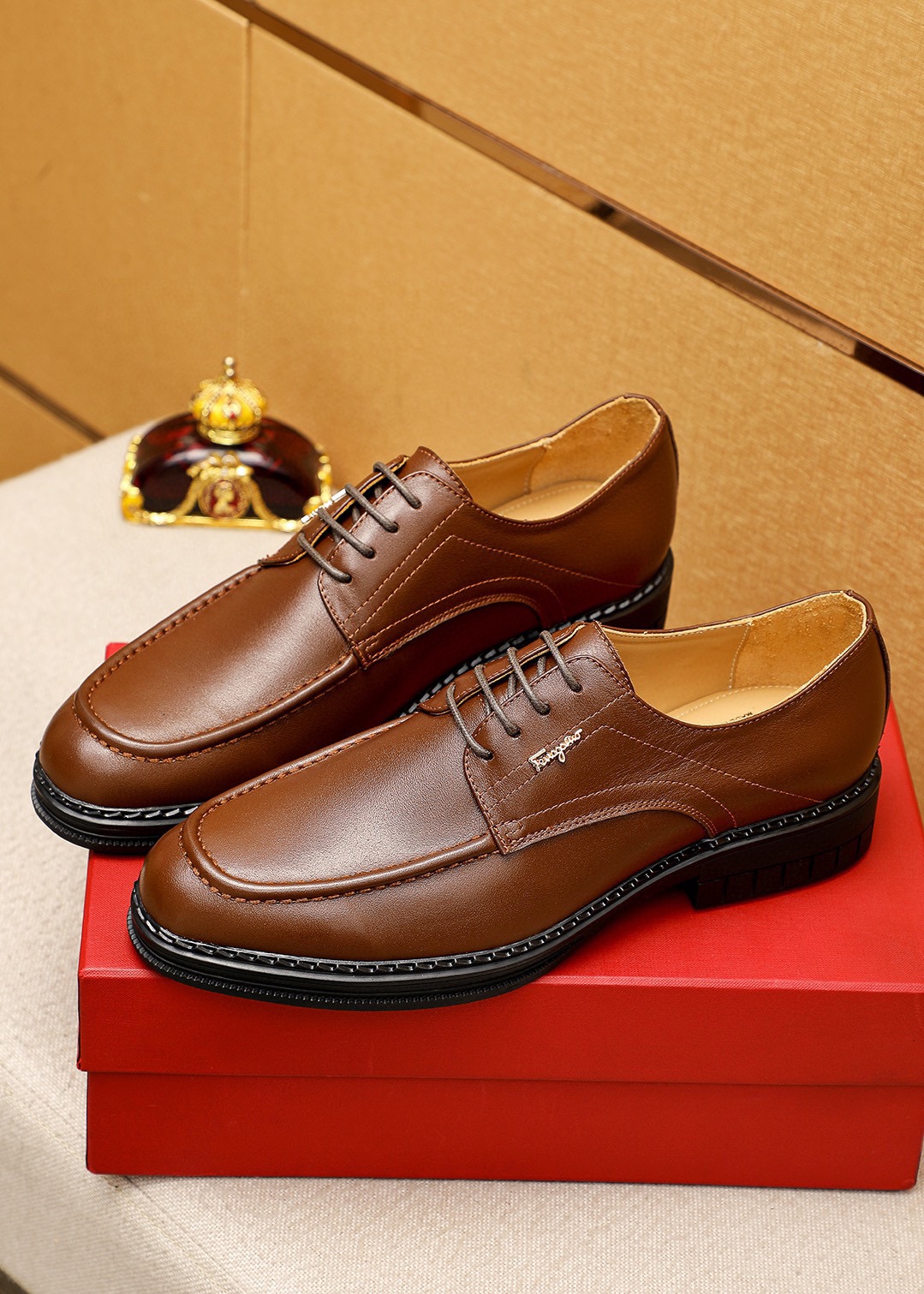 Salvatore Ferragamo Men's Leather Oxford Shoes with Buckle Detail 4 i1743993703 5979 2