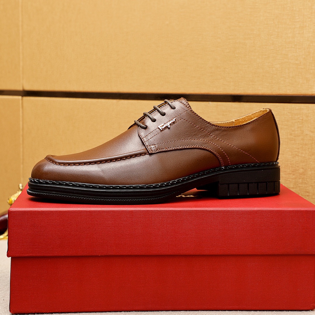 Salvatore Ferragamo Men's Leather Oxford Shoes with Buckle Detail 7 i1743993703 8811 5