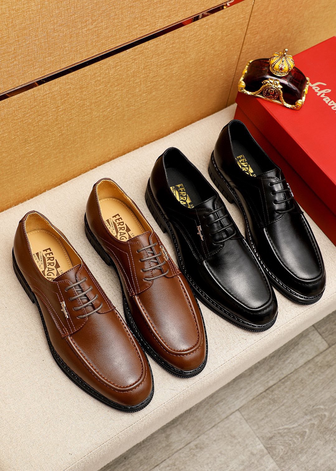 Salvatore Ferragamo Men's Leather Oxford Shoes with Buckle Detail 6 i1743993703 8891 4