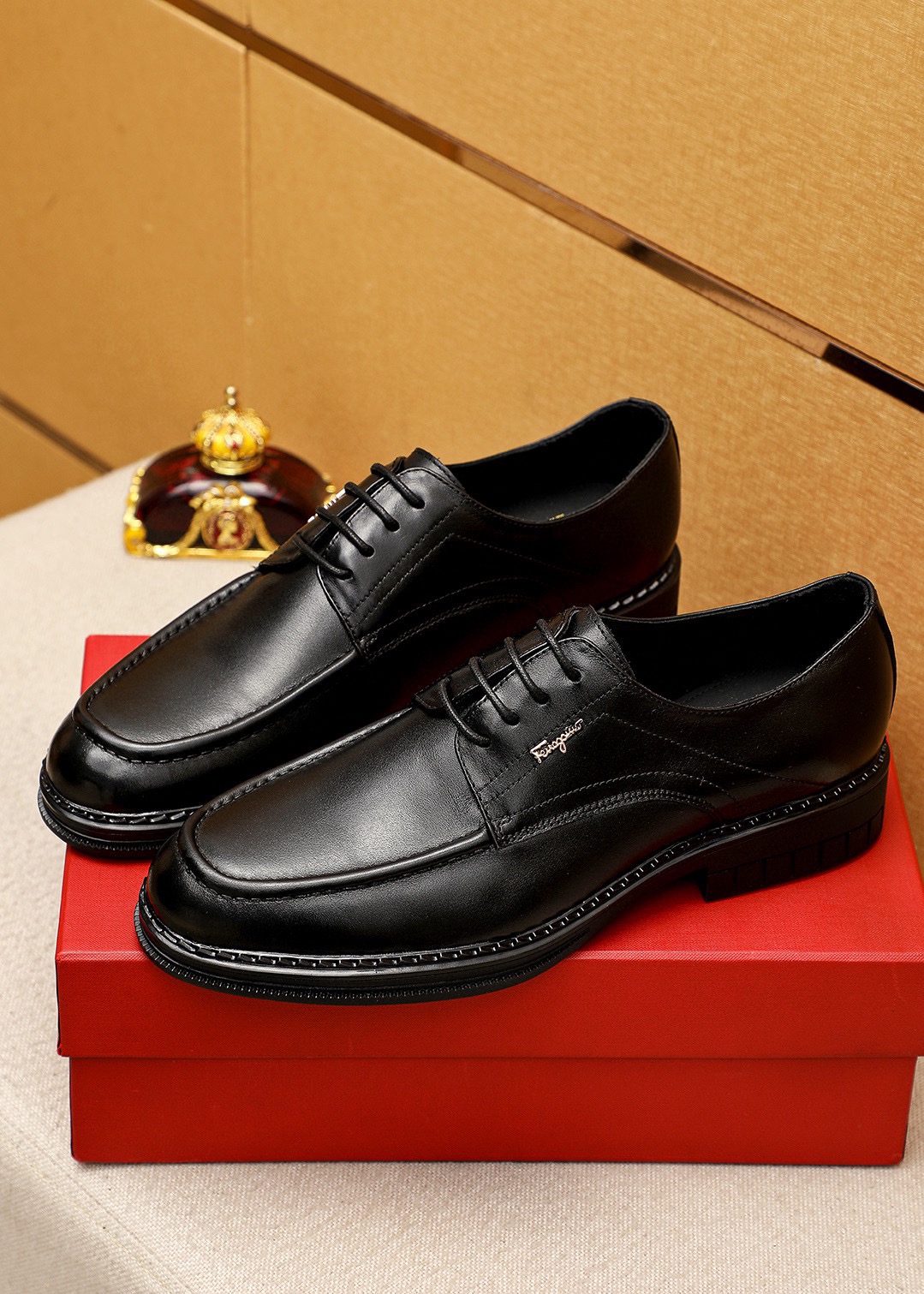 Salvatore Ferragamo Men's Black Leather Lace-up Dress Shoes (Sizes 38-44) 4 i1743993744 7353 2