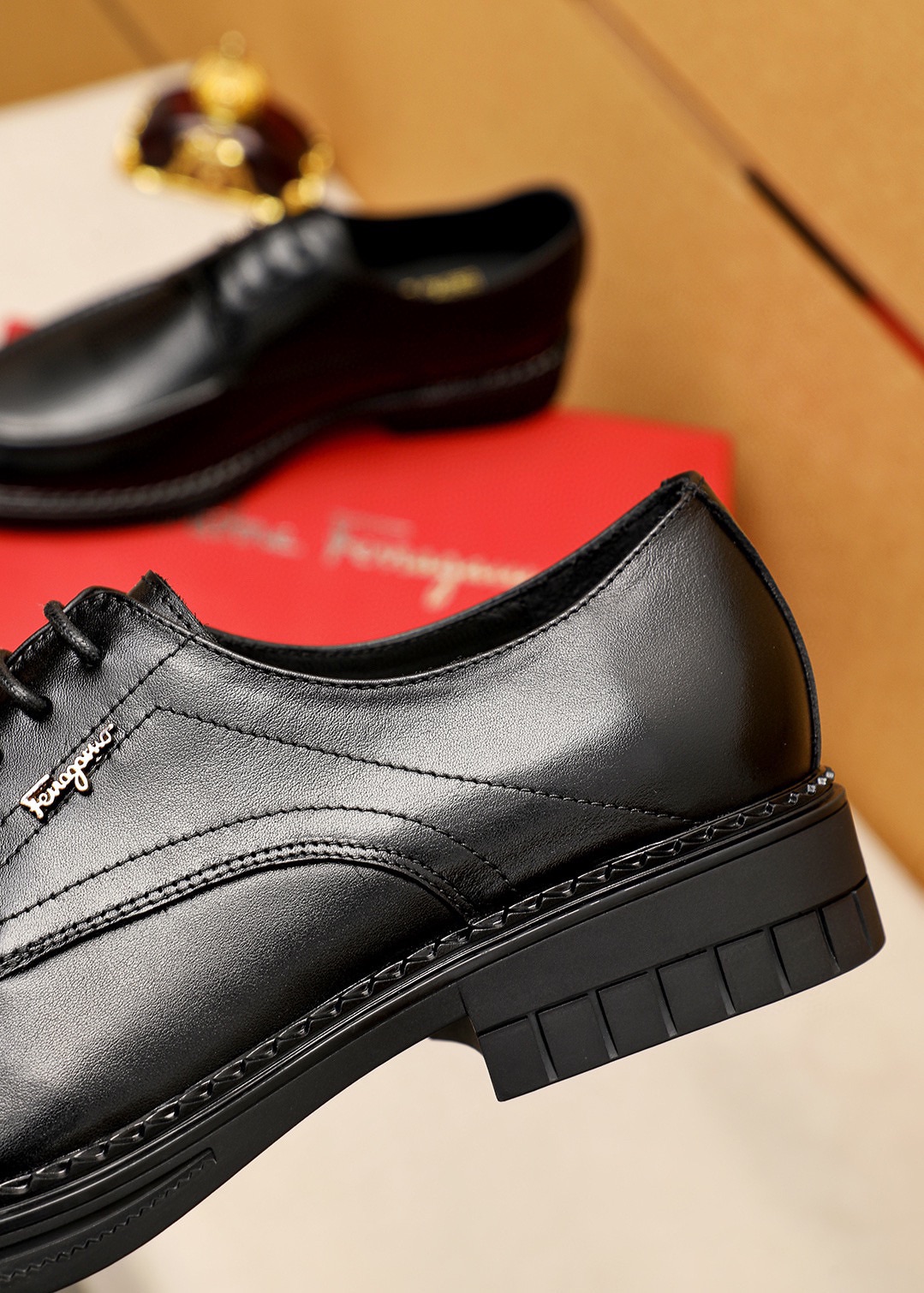 Salvatore Ferragamo Men's Black Leather Lace-up Dress Shoes (Sizes 38-44) 8 i1743993744 8920 6