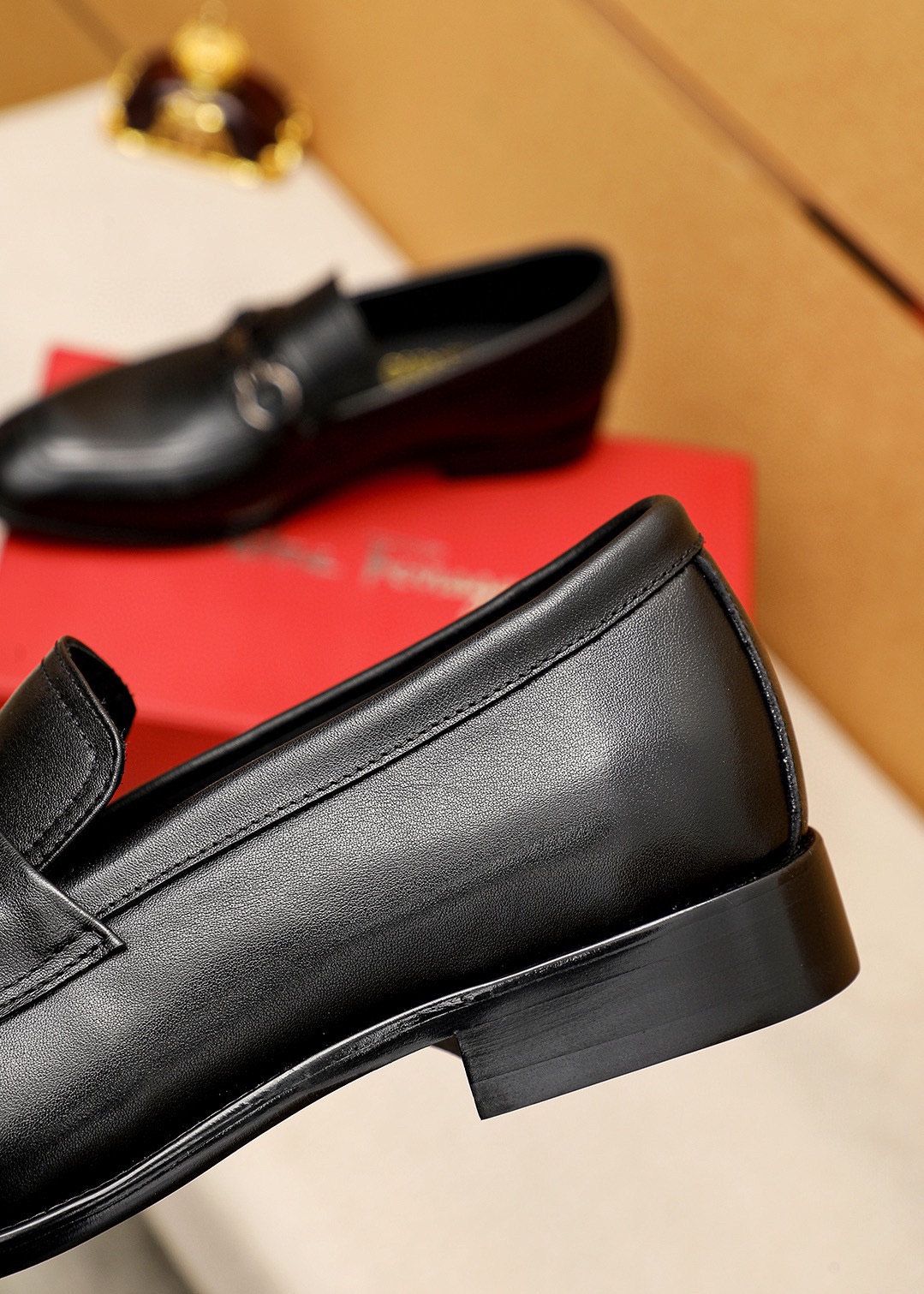 Salvatore Ferragamo Men's Leather Loafers with Buckle Detail - Dress Shoes 8 i1743993815 8900 6