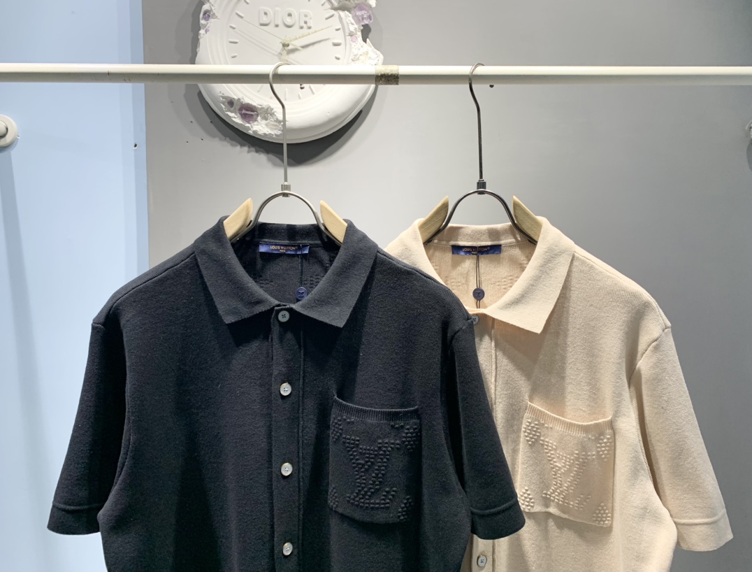 Louis Vuitton Monogram Jersey Pocket Short Sleeve Shirt, Button-Up Knit Top 6 i1744005220 3381 4