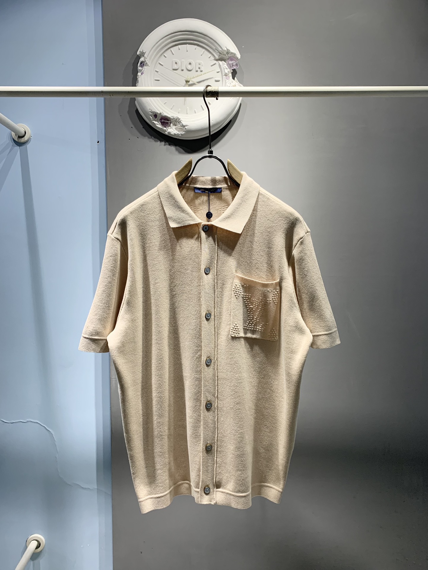 Louis Vuitton Monogram Jersey Pocket Short Sleeve Shirt, Button-Up Knit Top 1 i1744005220 9134 0