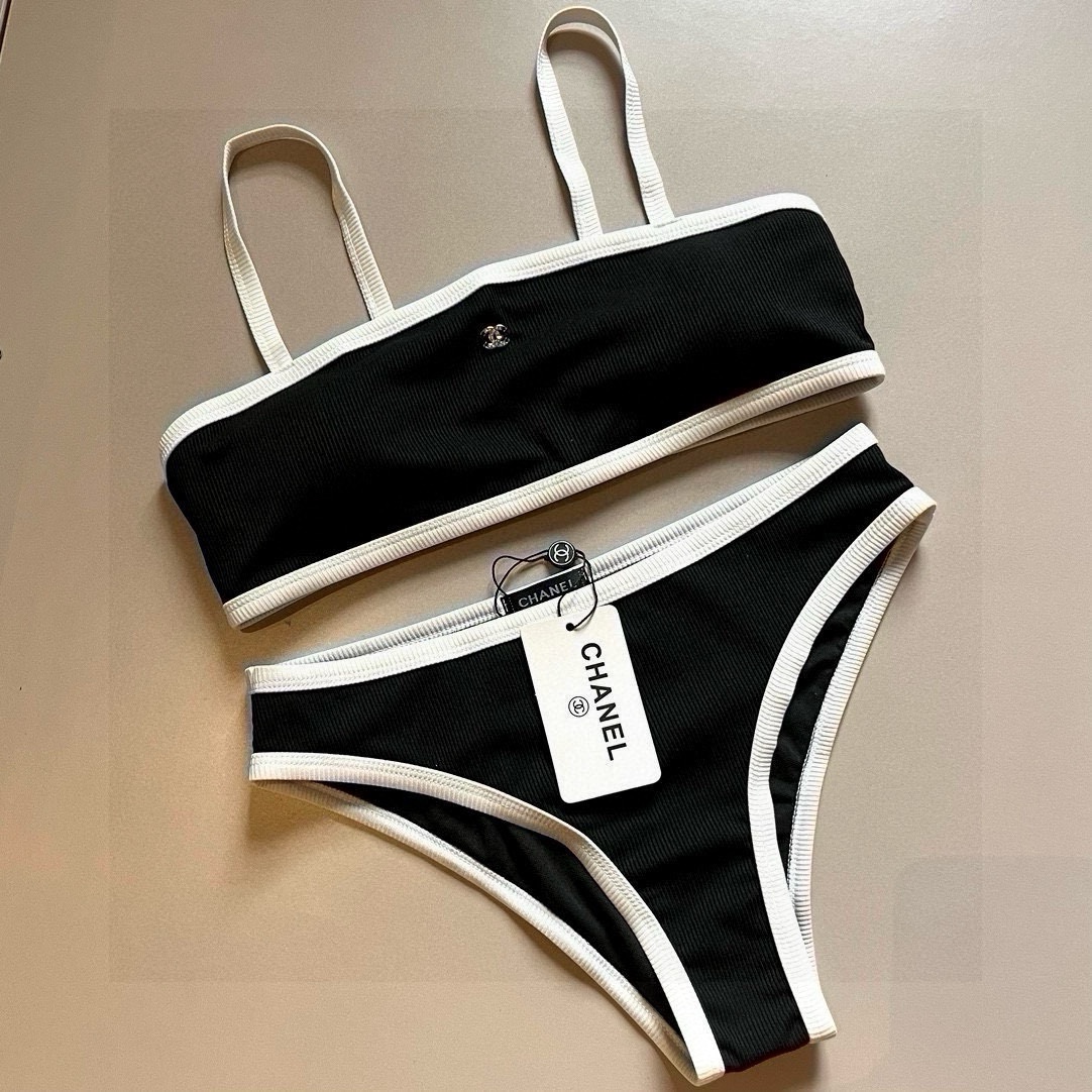 。

Chanel香奈儿中古针织比基尼👙，分体泳衣，S M L XL