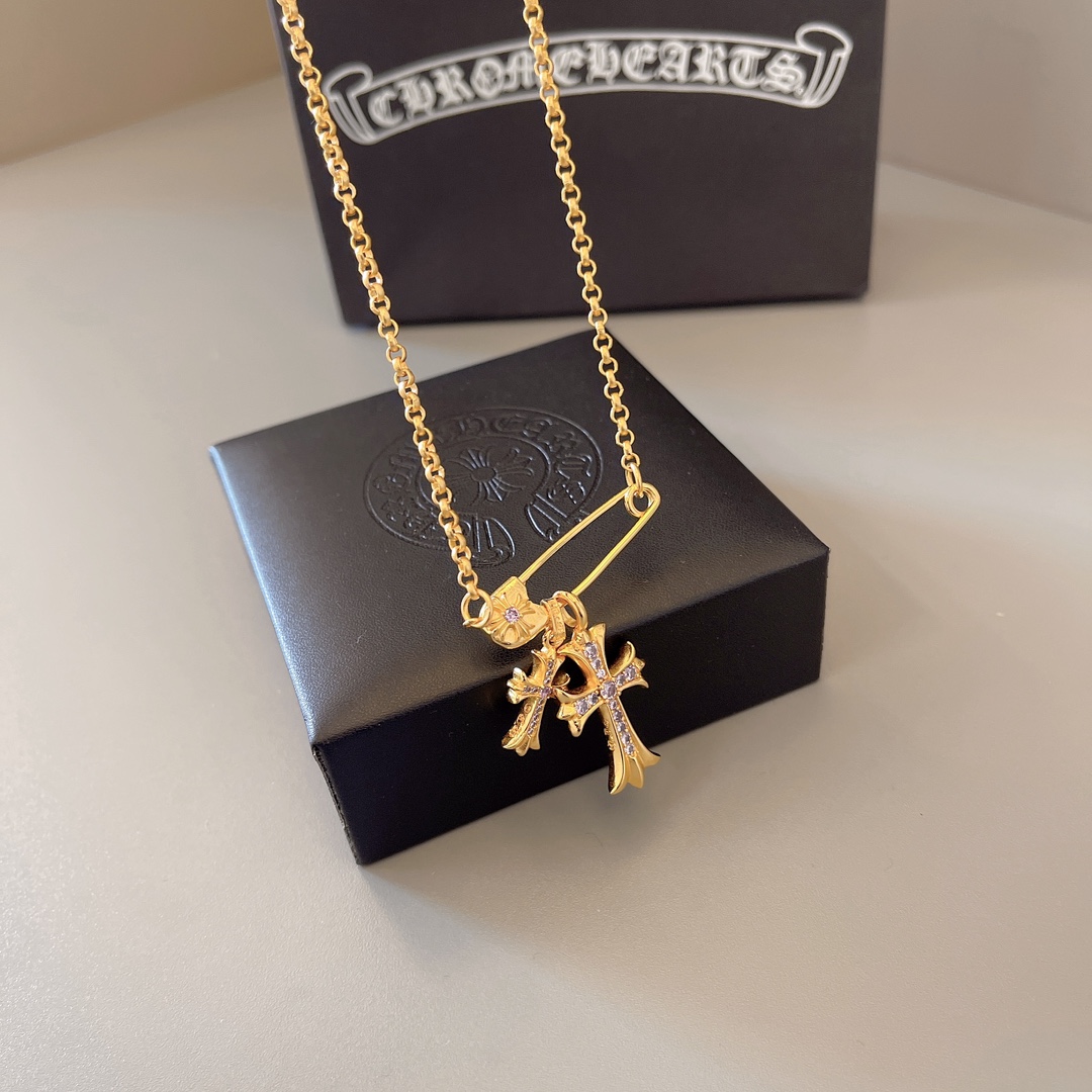 NO:383161,Counter hot products, factory direct sales price necklace, original one-to-one reproduction, men and women brooch necklace, Croxin, jewelry quality, chrome hearts, necklace, brooch, breastpin19860909专柜爆款 厂家直销价项链 原版一比一复刻 男女款胸针项链 克罗心,饰品精品,chrome hearts,necklace,brooch，breastpin,Jewelry