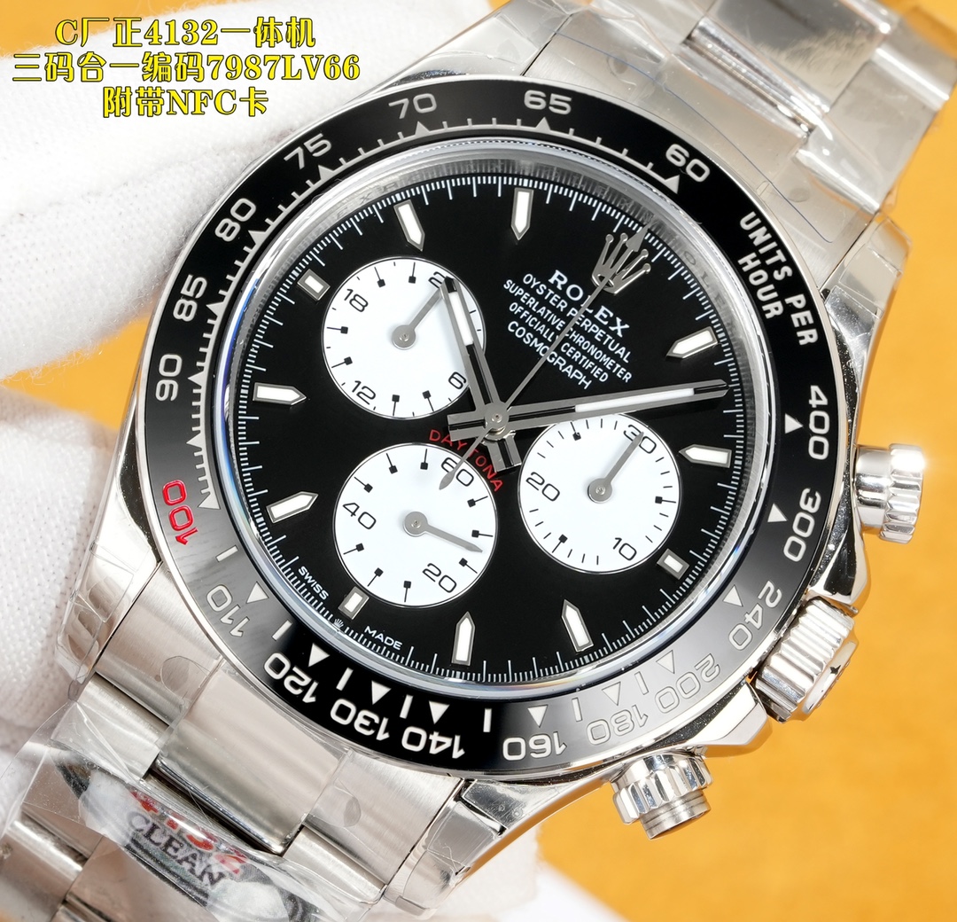 统一1850💰
C厂新品,🔥🔥最强版本,C厂新品,迪通拿🔥🔥116500 熊猫迪通拿,三码合一,附带NFC!
使用904L材料
4132一体机机芯/原n厂同款机芯 正4132一体机,品质保证(非小厂改装机芯)
ar表带
clean表盘/*死白色*唯一对版
clean陶瓷圈
buff工厂指针
厚度12.2-12.3之间
本次手表的特点
玻璃和表壳衔接的地方 完全透明,看不到任何白边
玻璃边缘弧形跟原装一致
玻璃凸出陶瓷圈高度 跟原装一样
---------
陶瓷圈使用clean 字体更加立体圆润
陶瓷圈边缘有轻微圆角
---------
表盘
唯一一个使用 *死白色*其他都会发黄/发红
后续会放出各大代用字面对比/真假对比
字钉有圆角打磨
夜光填充高度适中 亮度也ok
字体印刷立体
黑色小圈尺寸与原装一致
表带
和表壳衔接的地方
顶部 无缝衔接 尖角那里
表带/表壳 配合 无缝隙
表带/壳 头粒 顶部与表壳持平 尾部略微凹陷
表带/壳 头粒 底部与壳 在头部 呈凹陷状 与原装一致,三码合一,附带NFC感应卡,腕表⌚️编码7987LV66,腕表扣码,7CD,品质保证