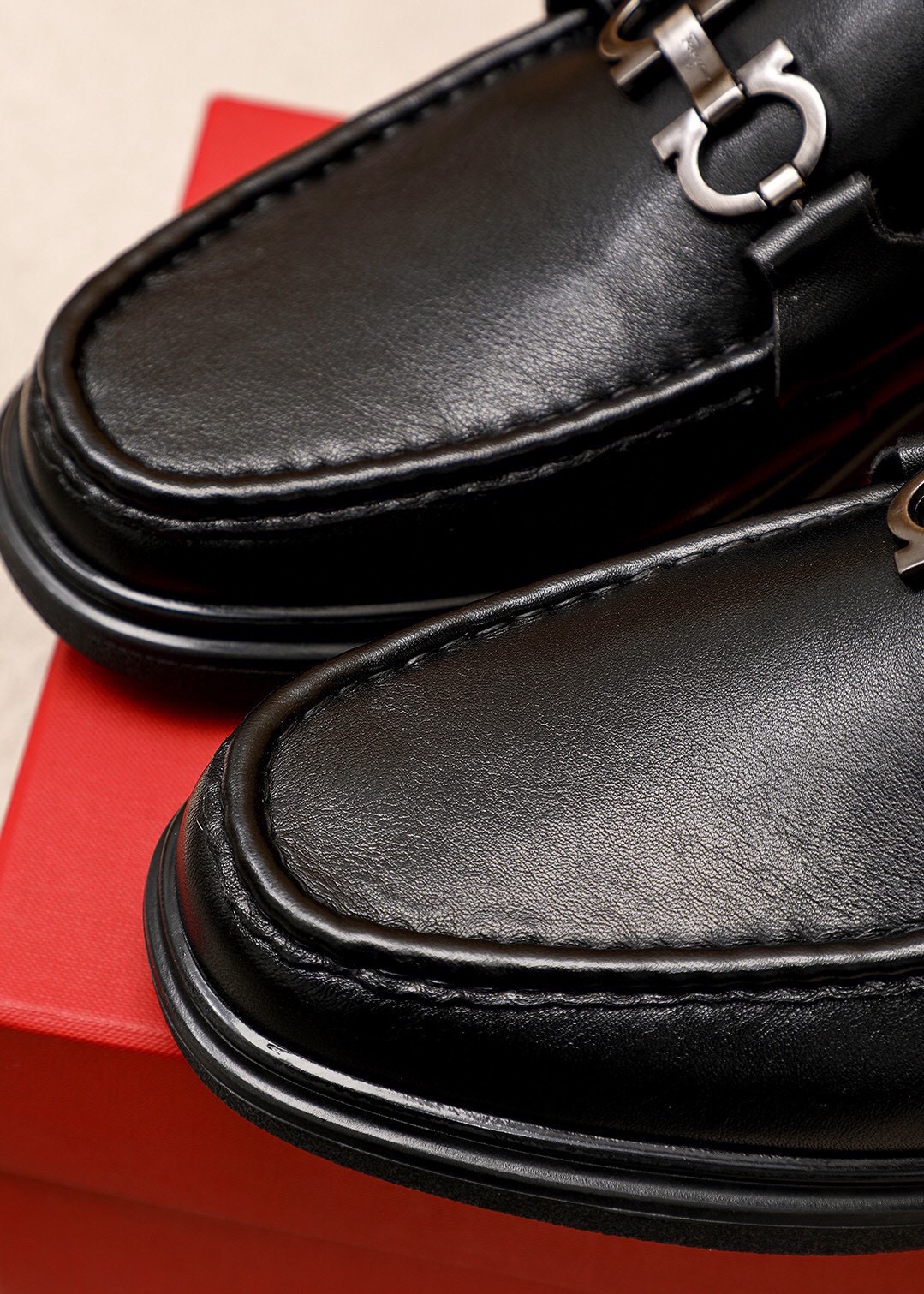 Salvatore Ferragamo Men's Black Leather Loafers with Buckle Detail, Sizes 38-44 7 i1744084017 1227 5