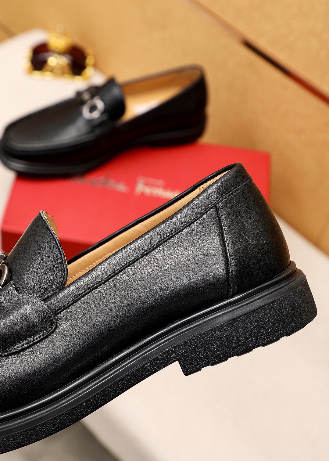Salvatore Ferragamo Men's Black Leather Loafers with Buckle Detail, Sizes 38-44 8 i1744084017 664 6