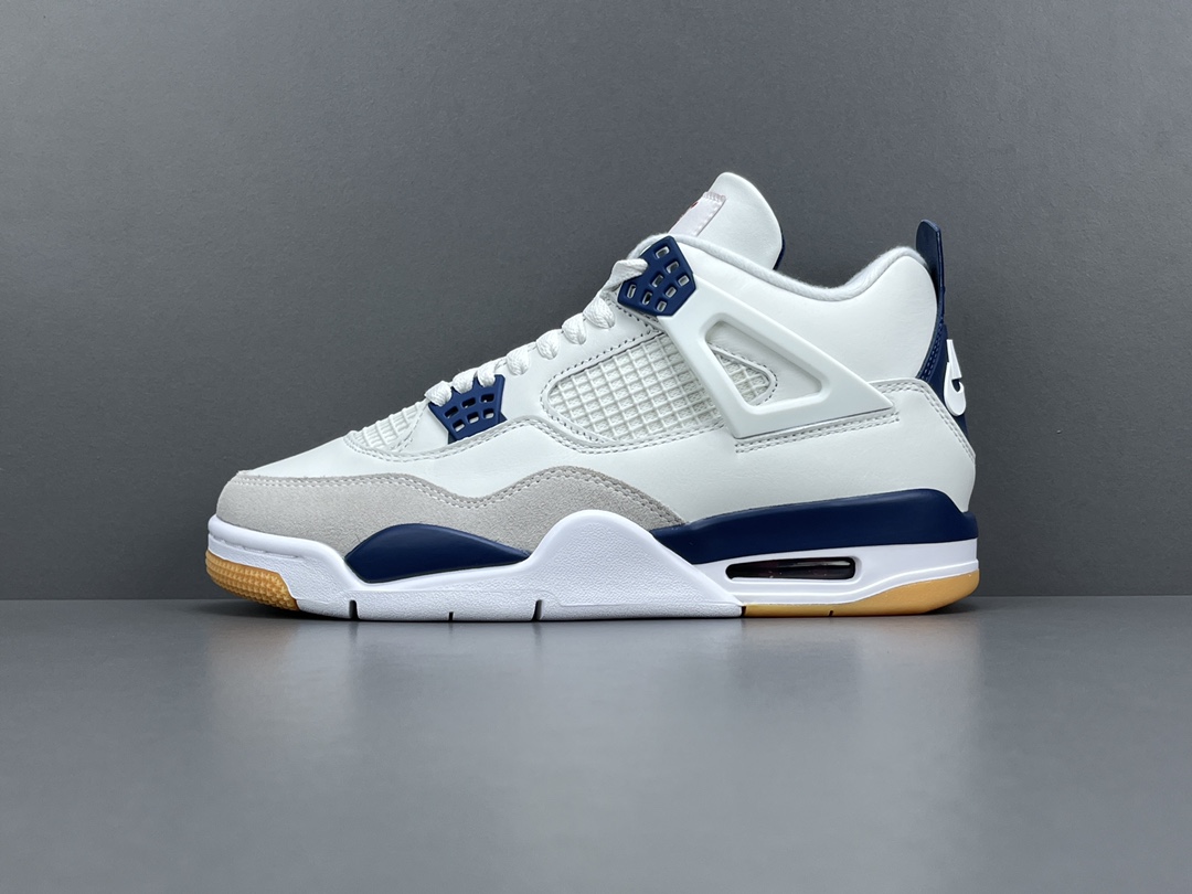  
【纯原版 AJ4】Nike SB x Jordan Air Jordan 4 Navy 织物人造革 