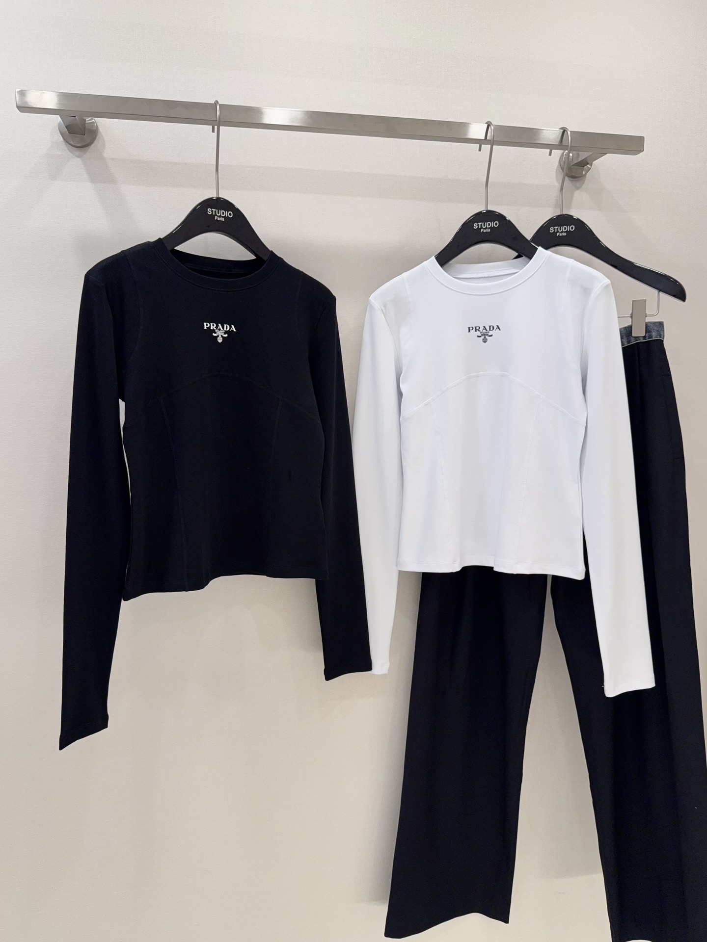 Prada Women's Long Sleeve T-Shirt Slim Fit Stretchable Comfortable Top 2 i1744100324 765 0