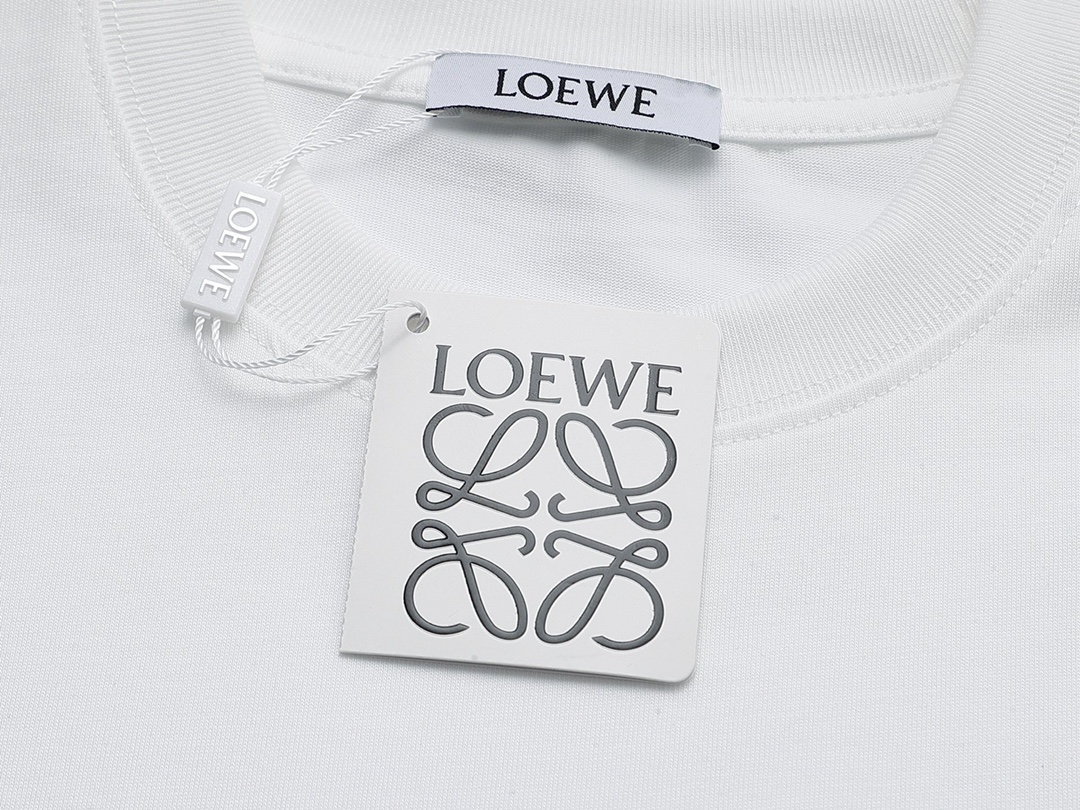 罗意威/Loewe 夏季新款 流苏字母刺绣圆领短袖T恤