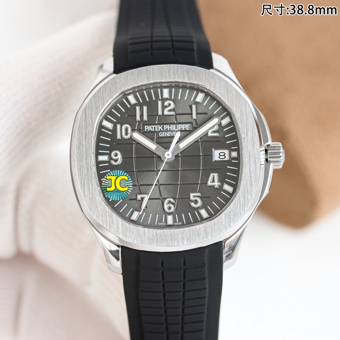 NO:149211,GR factory launched a new 38.8mm Patek Philippe Grenade AQUANAUT series mechanical watch, 5167A/5168G/5167R series watch - exclusively developed and customized Patek Philippe PATEK PHILIPPE. Imported and modified 324SC movement, upgraded and improved the shortcomings of the market version, and the movement function savings last for about 55 hours. The quality is extremely stable. The product uses the bold design of the grenade shape to show the dynamic and fashionable charm of the wrist timepiece, and also demonstrates the men's yearning for the distant spirit, without losing the elegance and exquisiteness, highlighting the temperament of Patek Philippe sports watches. [Case]  1. The case still retains a round octagonal appearance, made of 904 stainless steel, polished and polished to make it look more exquisite and gorgeous design style, the material is sturdy and durable, with a diameter of 38.8mm and a thickness of 8.9mm. 2. The flat part is consistent with the genuine product, the sides are frosted, and the flat part of the bezel is decorated with vertical satin patterns. While ensuring a beautiful color, it also takes into account the wear resistance. 3. The case and lugs are formed in one piece, with smooth lines and fitting the wrist. 4. The crown is also made of stainless steel. The screw-in design ensures the waterproof performance of the watch, and the anti-slip texture style design ensures that the watch can be accurately calibrated, ensuring that each watch is 100% waterproof test. [Watch strap/buckle]  The tape is made of natural 