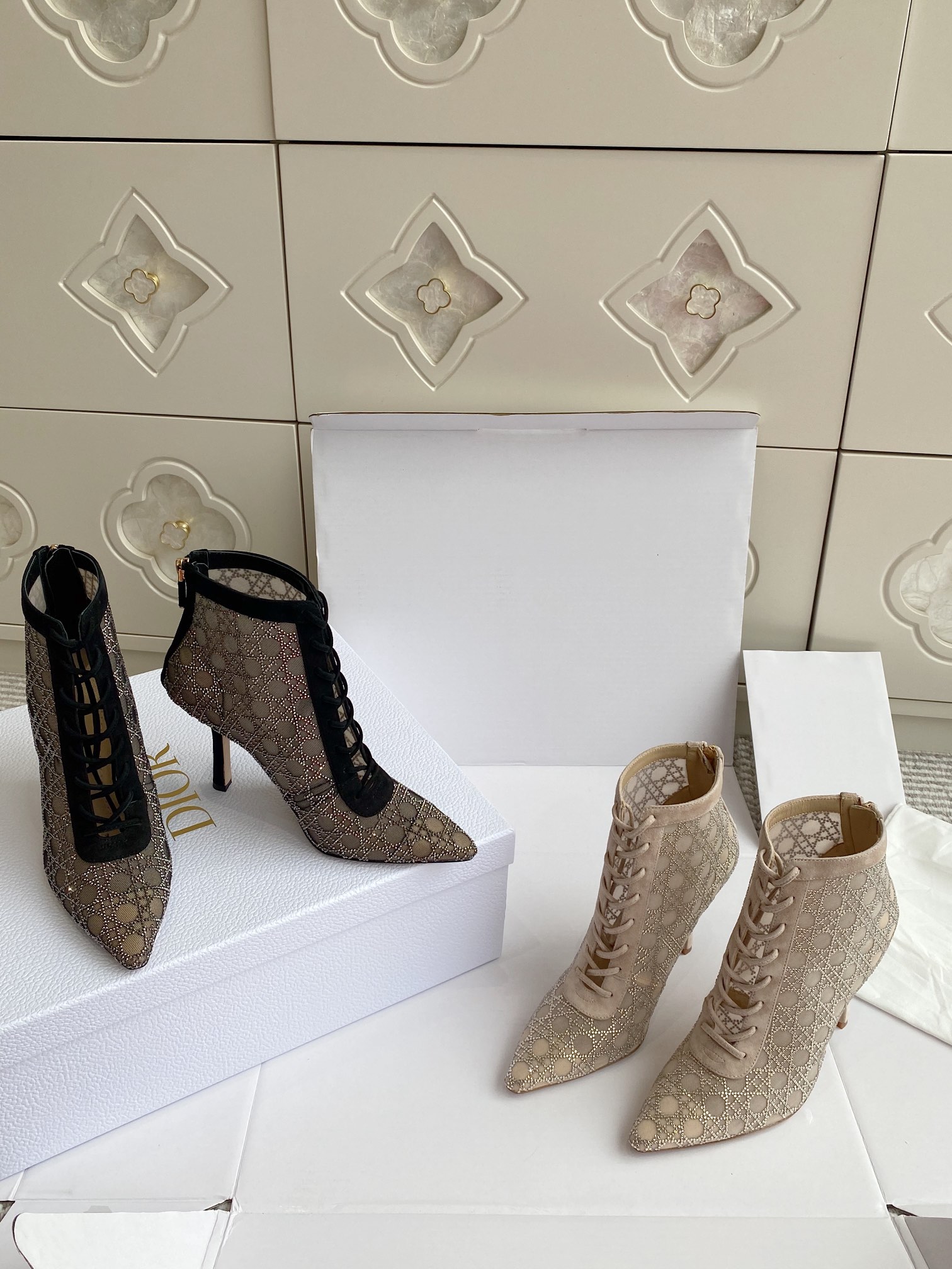 NO:543229,———Dior mesh diamond-faced short boots·35-42, boots, dior, boots19860909————Dior网纱钻面短靴·35-42,靴子,dior,boots,Women's Shoes