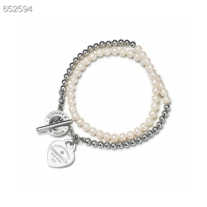 Tiffany & Co. Tiffany & Co 蒂芙尼手链缠绕式珍珠手链双层手链桃心项链 钛钢电镀18k金工艺 简约大方