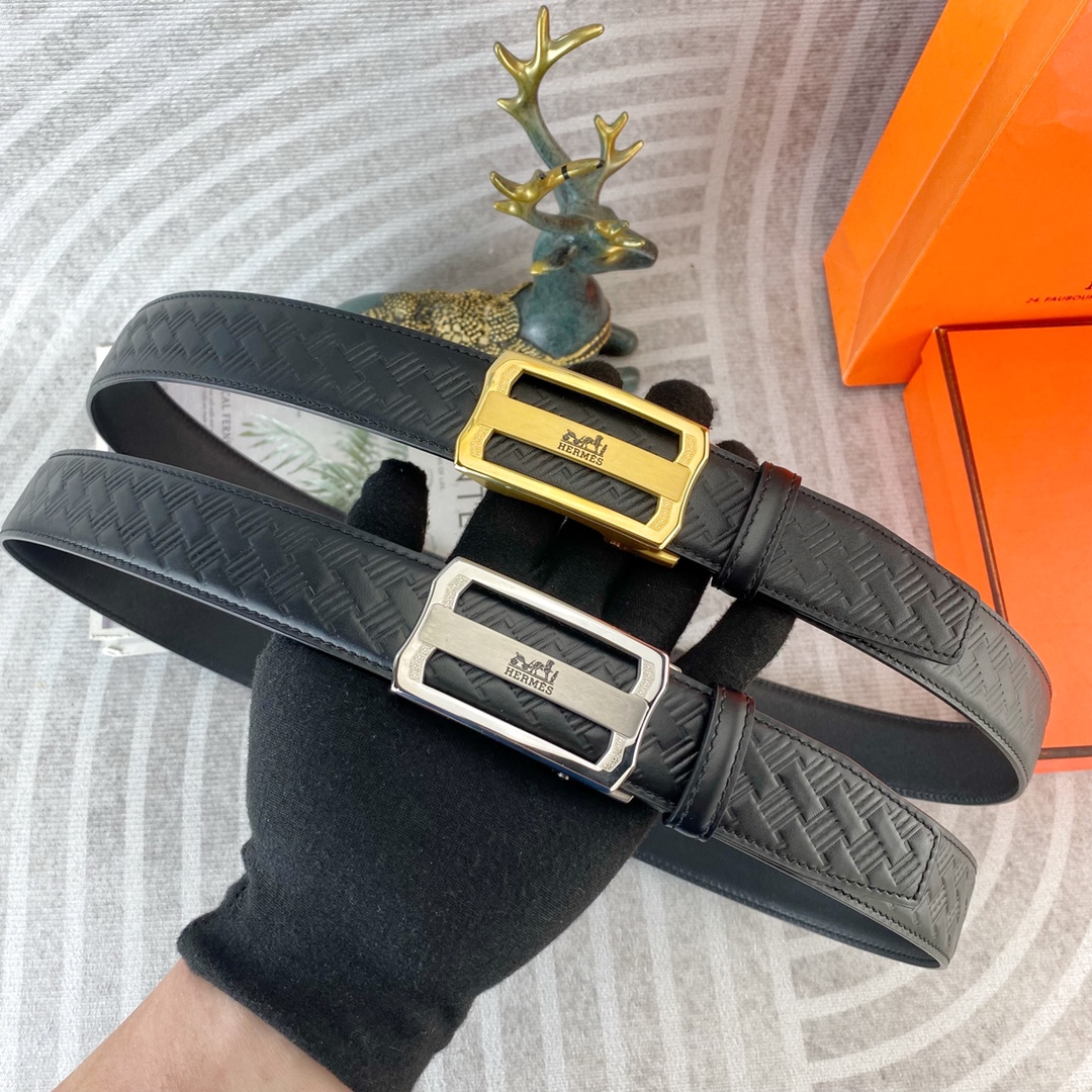 爱马仕💕 特种皮腰带自动带系列 ，原厂五金精品不锈钢扣，手感柔软舒适 宽3.5CM。