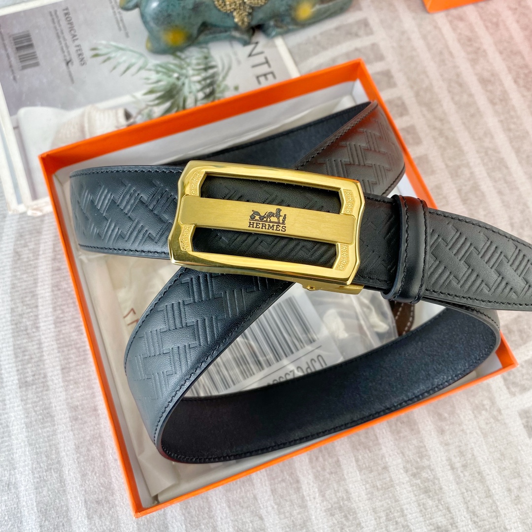 爱马仕💕 特种皮腰带自动带系列 ，原厂五金精品不锈钢扣，手感柔软舒适 宽3.5CM。
