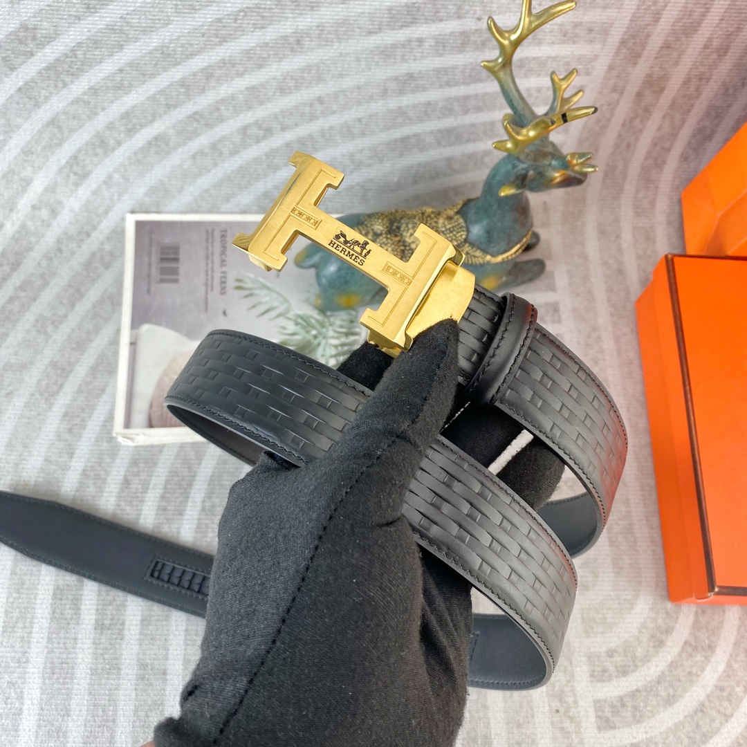 爱马仕💕 特种皮腰带自动带系列 ，原厂五金精品不锈钢扣，手感柔软舒适 宽3.5CM。