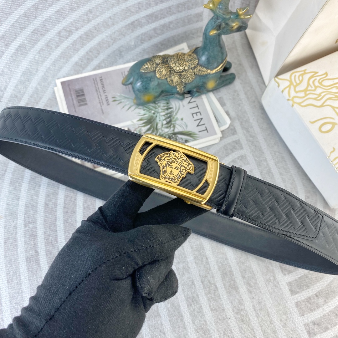 范思哲💕 特种皮腰带自动带系列 ，原厂五金精品不锈钢扣，手感柔软舒适 宽3.5CM。