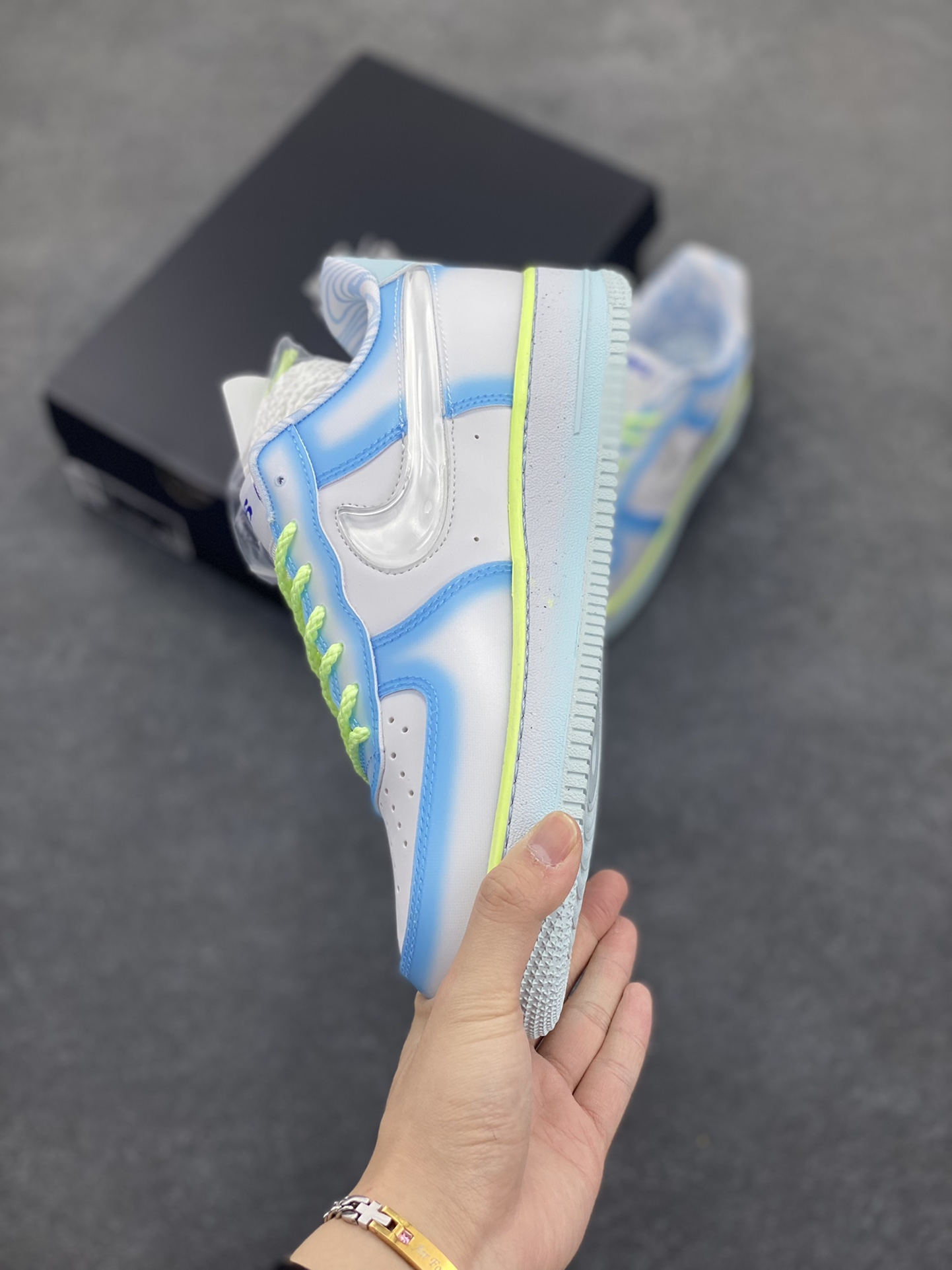 图片[3]-NK Air Force 1 空军一号 果冻蓝 原楦头原纸板 打造纯正空军版型#专注外贸渠道 全掌内置蜂窝气垫 #原盒配件 原厂中底钢印、拉帮完美 货号：HJ4399-400 尺码：36 36.5 37.5 38 38.5 39 40 40.5 41 42 42.5 43 44 44.5 45-选品中心