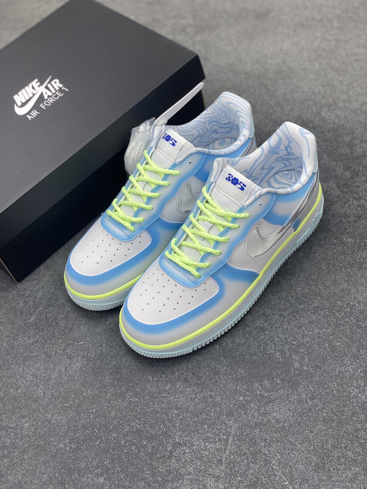 图片[8]-NK Air Force 1 空军一号 果冻蓝 原楦头原纸板 打造纯正空军版型#专注外贸渠道 全掌内置蜂窝气垫 #原盒配件 原厂中底钢印、拉帮完美 货号：HJ4399-400 尺码：36 36.5 37.5 38 38.5 39 40 40.5 41 42 42.5 43 44 44.5 45-选品中心