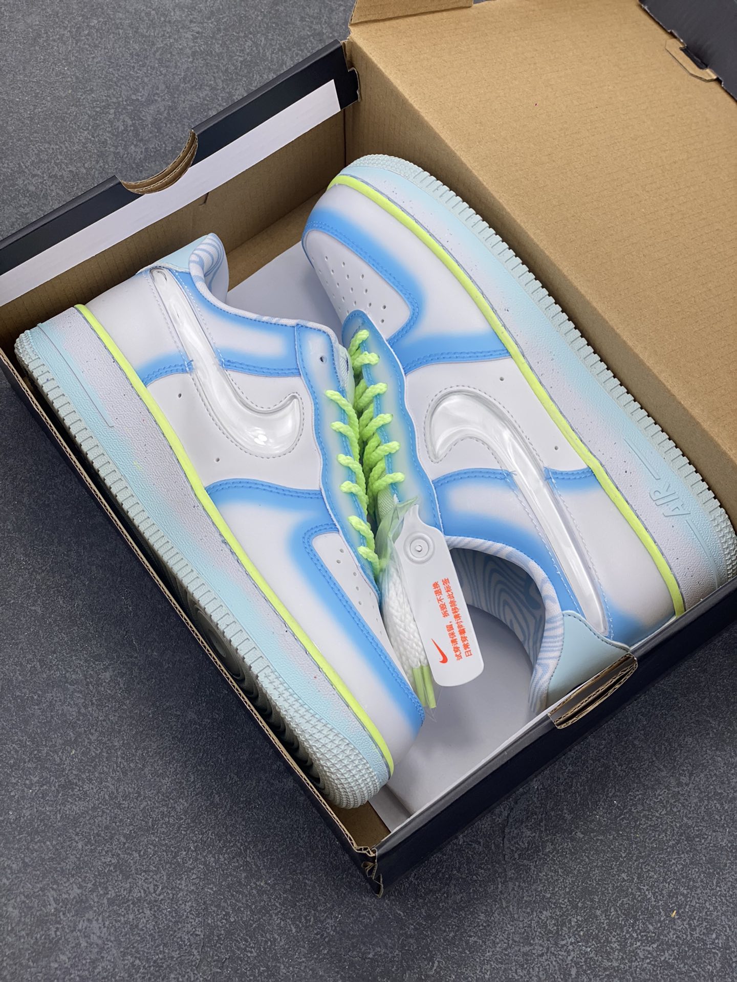 图片[9]-NK Air Force 1 空军一号 果冻蓝 原楦头原纸板 打造纯正空军版型#专注外贸渠道 全掌内置蜂窝气垫 #原盒配件 原厂中底钢印、拉帮完美 货号：HJ4399-400 尺码：36 36.5 37.5 38 38.5 39 40 40.5 41 42 42.5 43 44 44.5 45-选品中心