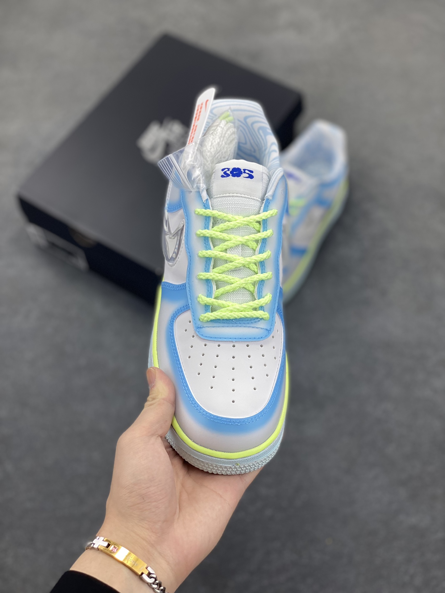 图片[2]-NK Air Force 1 空军一号 果冻蓝 原楦头原纸板 打造纯正空军版型#专注外贸渠道 全掌内置蜂窝气垫 #原盒配件 原厂中底钢印、拉帮完美 货号：HJ4399-400 尺码：36 36.5 37.5 38 38.5 39 40 40.5 41 42 42.5 43 44 44.5 45-选品中心