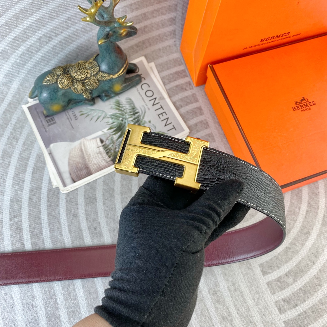 爱马仕💕 特种皮腰带系列 ，原厂五金精品不锈钢扣，手感柔软舒适 宽3.8CM。