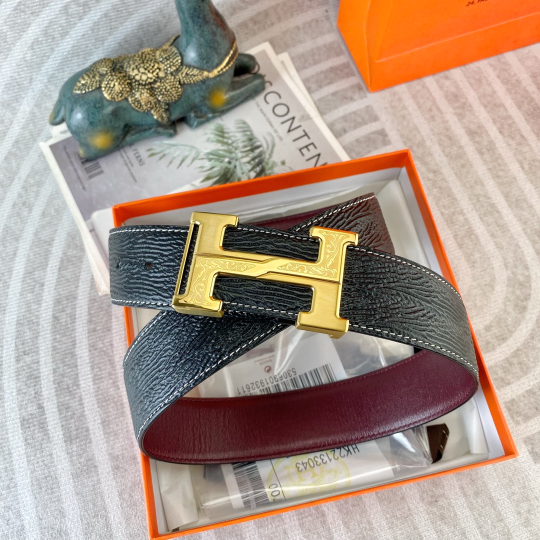 爱马仕💕 特种皮腰带系列 ，原厂五金精品不锈钢扣，手感柔软舒适 宽3.8CM。