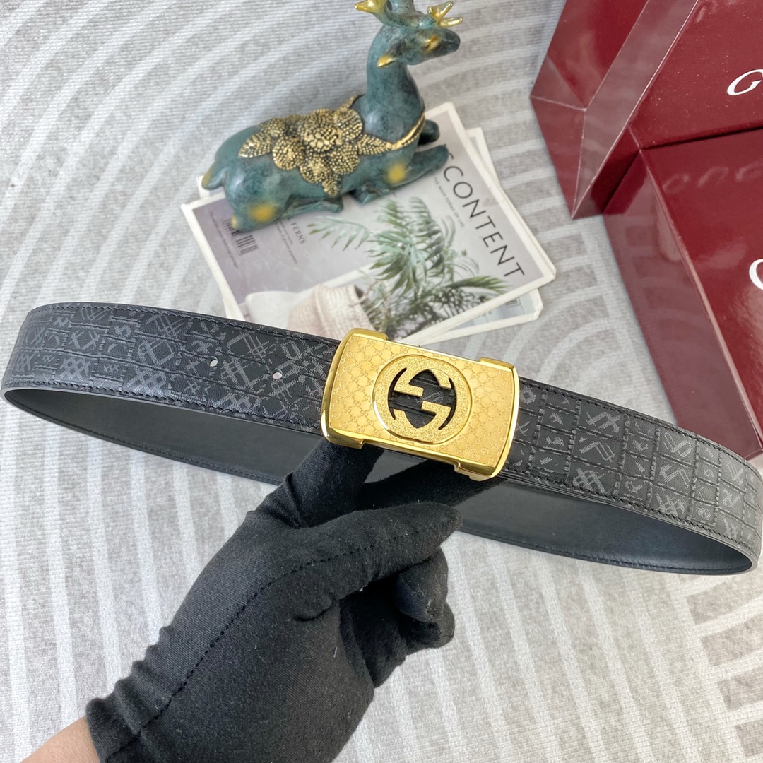 古奇💕 特种皮腰带系列 ，原厂五金精品不锈钢扣，手感柔软舒适 宽3.8CM。