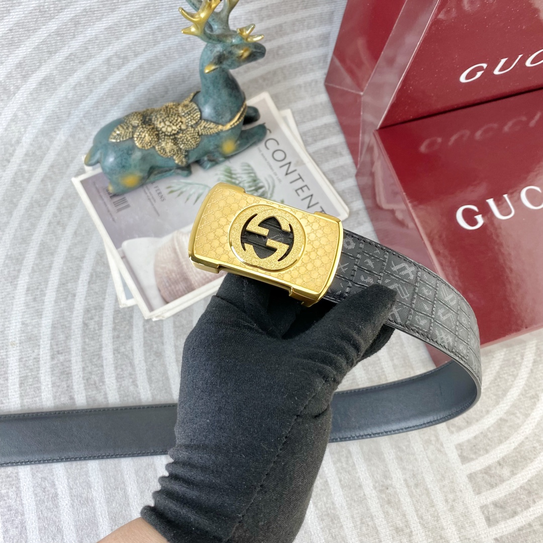 古奇💕 特种皮腰带系列 ，原厂五金精品不锈钢扣，手感柔软舒适 宽3.8CM。