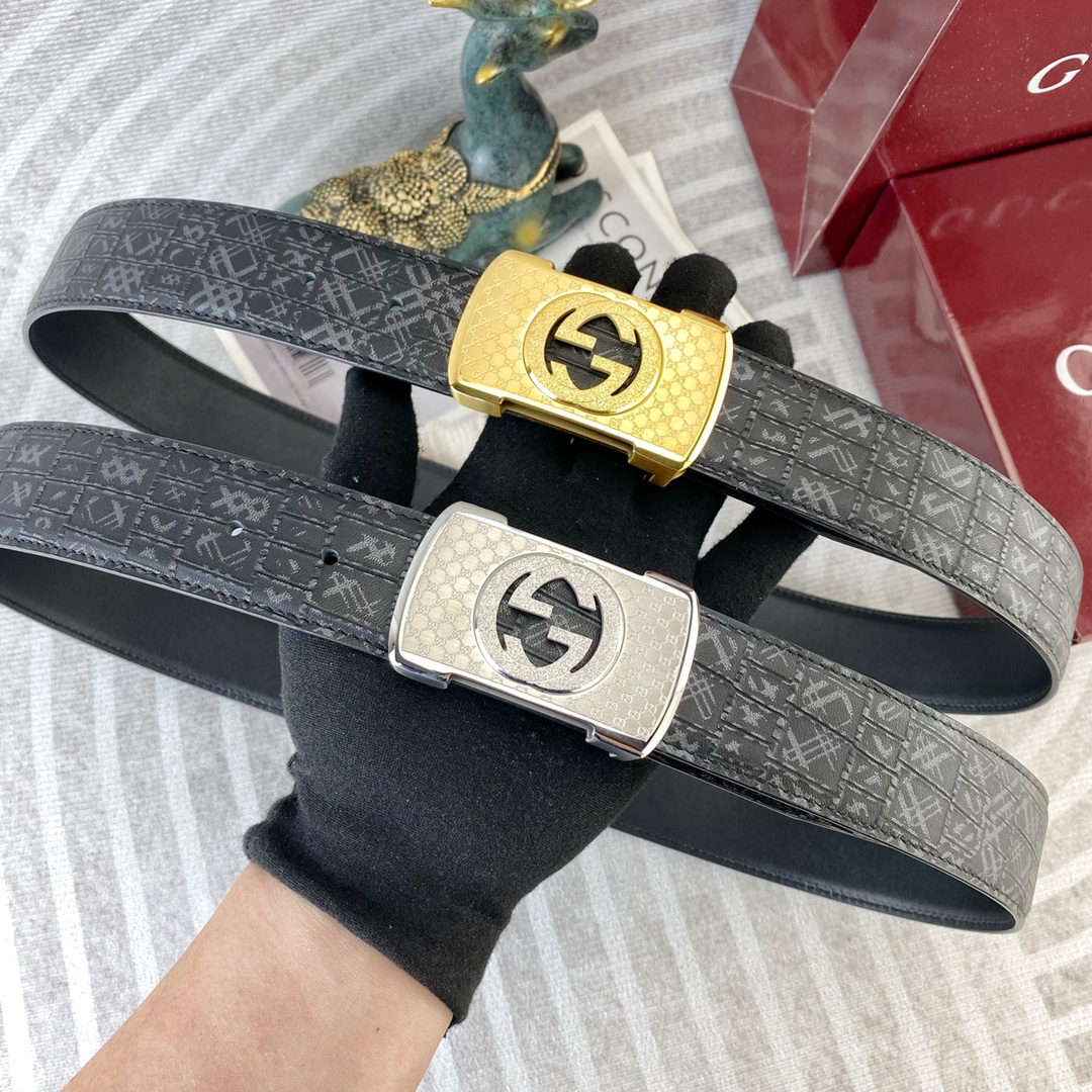 古奇💕 特种皮腰带系列 ，原厂五金精品不锈钢扣，手感柔软舒适 宽3.8CM。