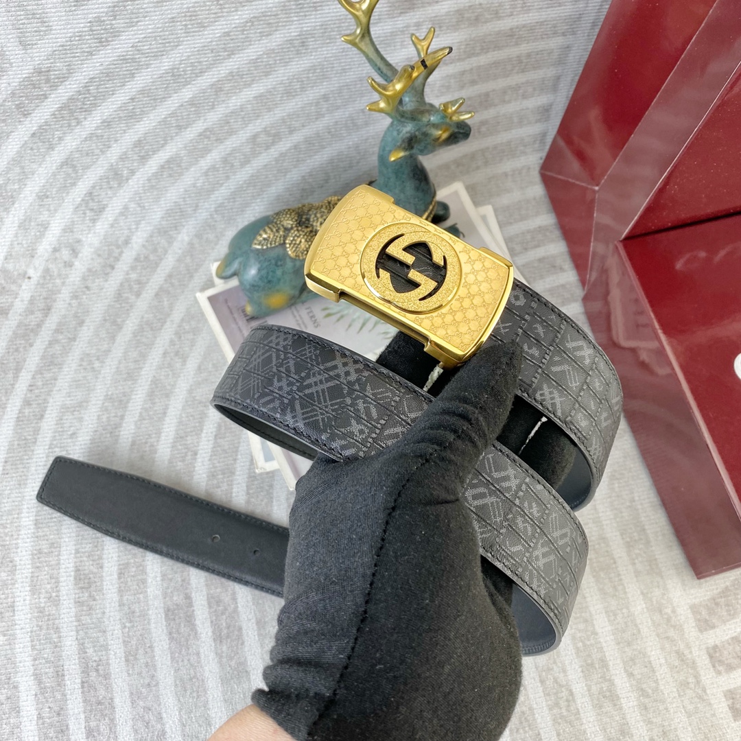 古奇💕 特种皮腰带系列 ，原厂五金精品不锈钢扣，手感柔软舒适 宽3.8CM。